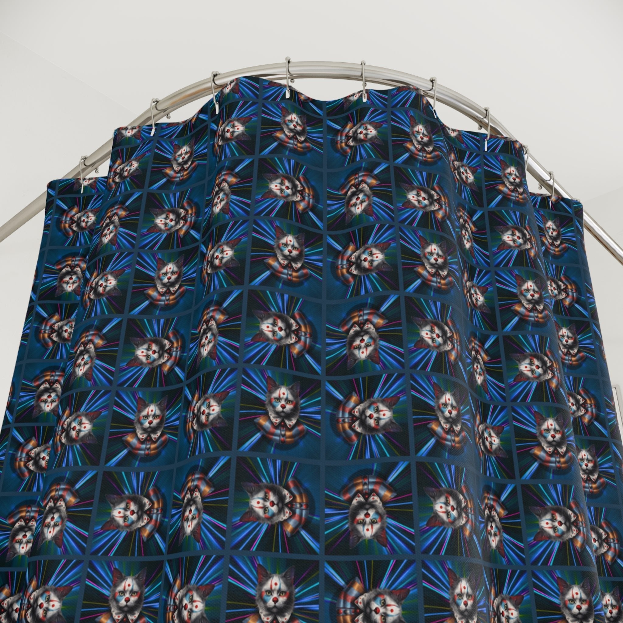 Whimsical Clown Cat Shower Curtains - Decor, Bathroom, Shower Curtains - EpiAl's Shop
