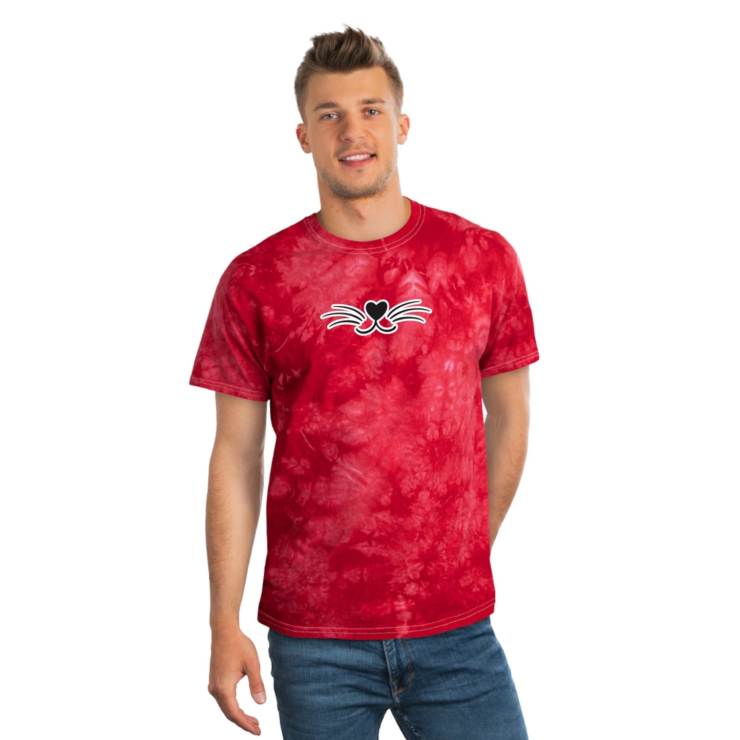 Whiskers Tie - Dye Tee, Crystal - T - Shirt - Epileptic Al’s Shop