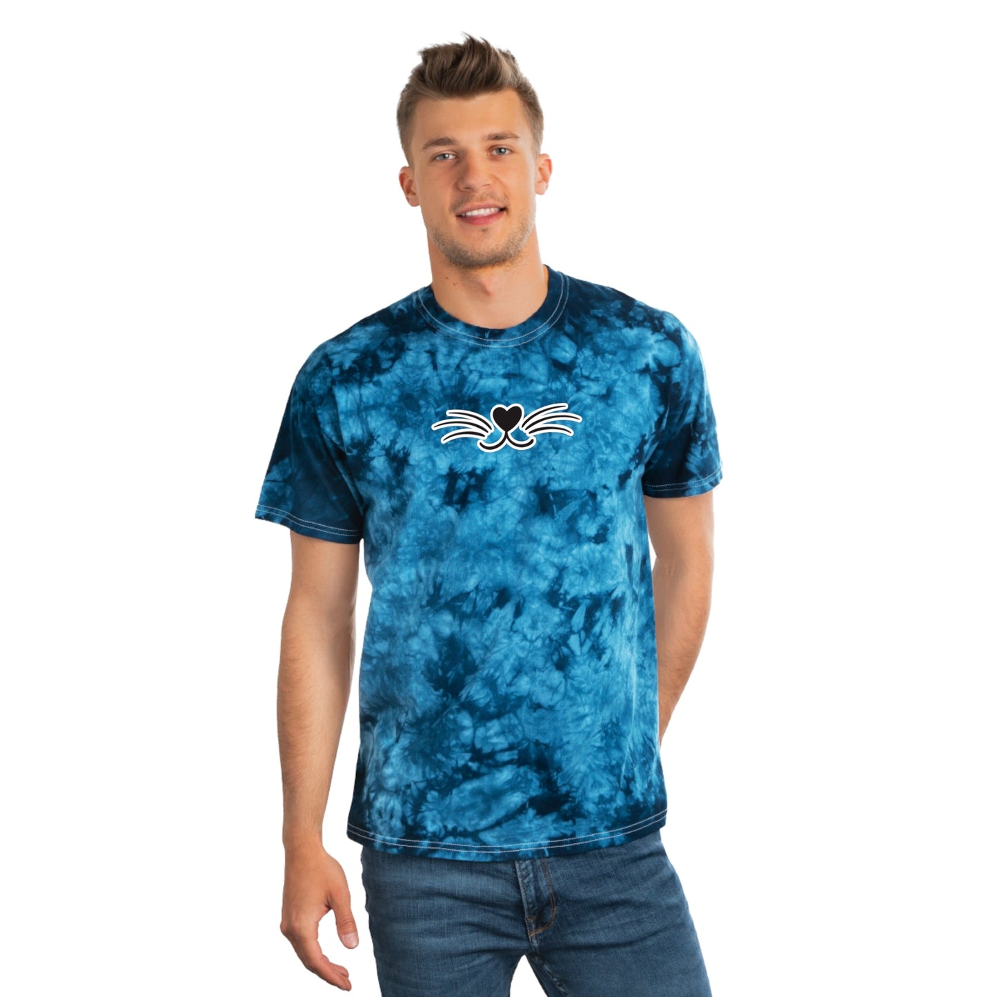Whiskers Tie - Dye Tee, Crystal - T - Shirt - Epileptic Al’s Shop