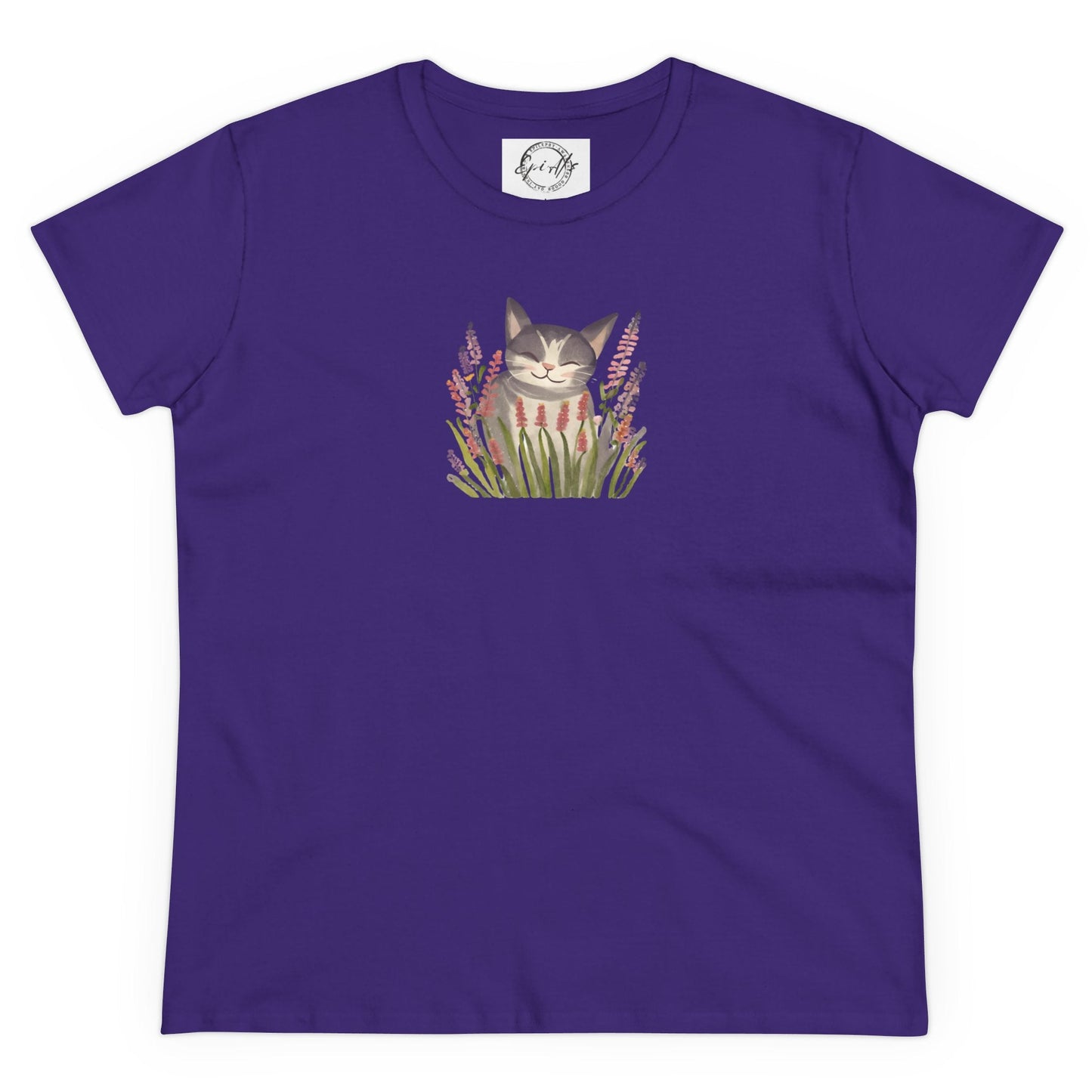 Wildflower Kitty Women's Midweight Cotton Tee - T - Shirt - Epileptic Al’s Shop
