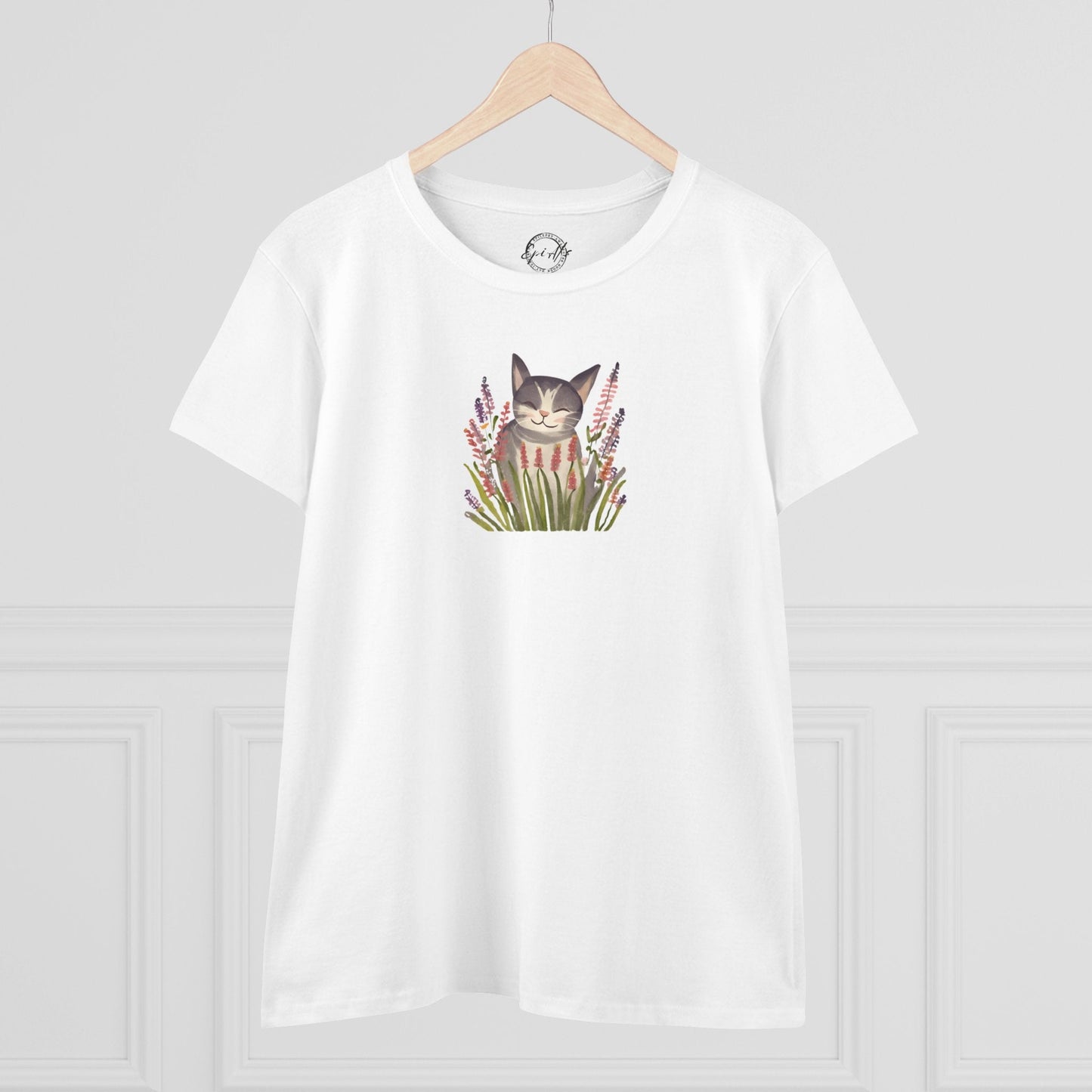 Wildflower Kitty Women's Midweight Cotton Tee - T - Shirt - Epileptic Al’s Shop
