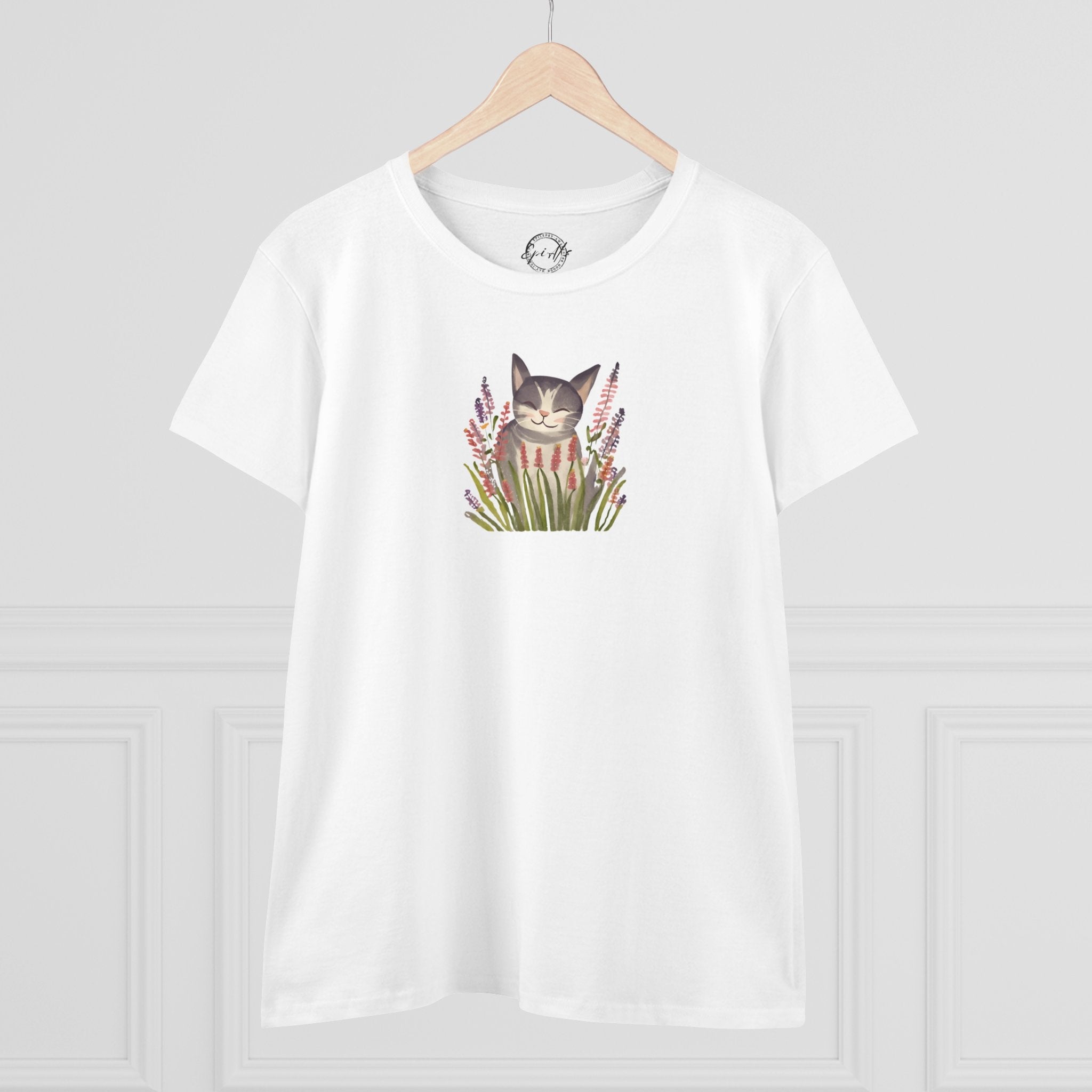 Wildflower Kitty Women's Midweight Cotton Tee - T - Shirt - Epileptic Al’s Shop