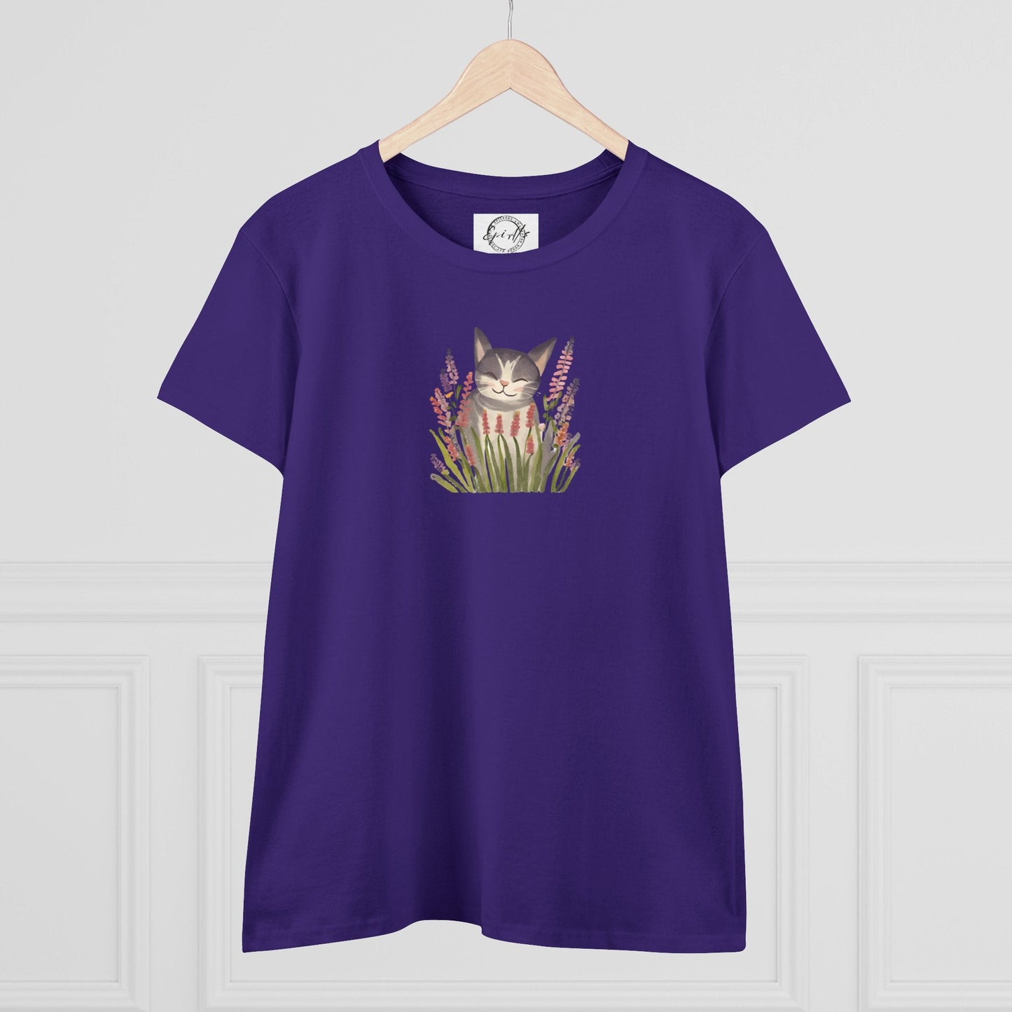 Wildflower Kitty Women's Midweight Cotton Tee - T - Shirt - Epileptic Al’s Shop