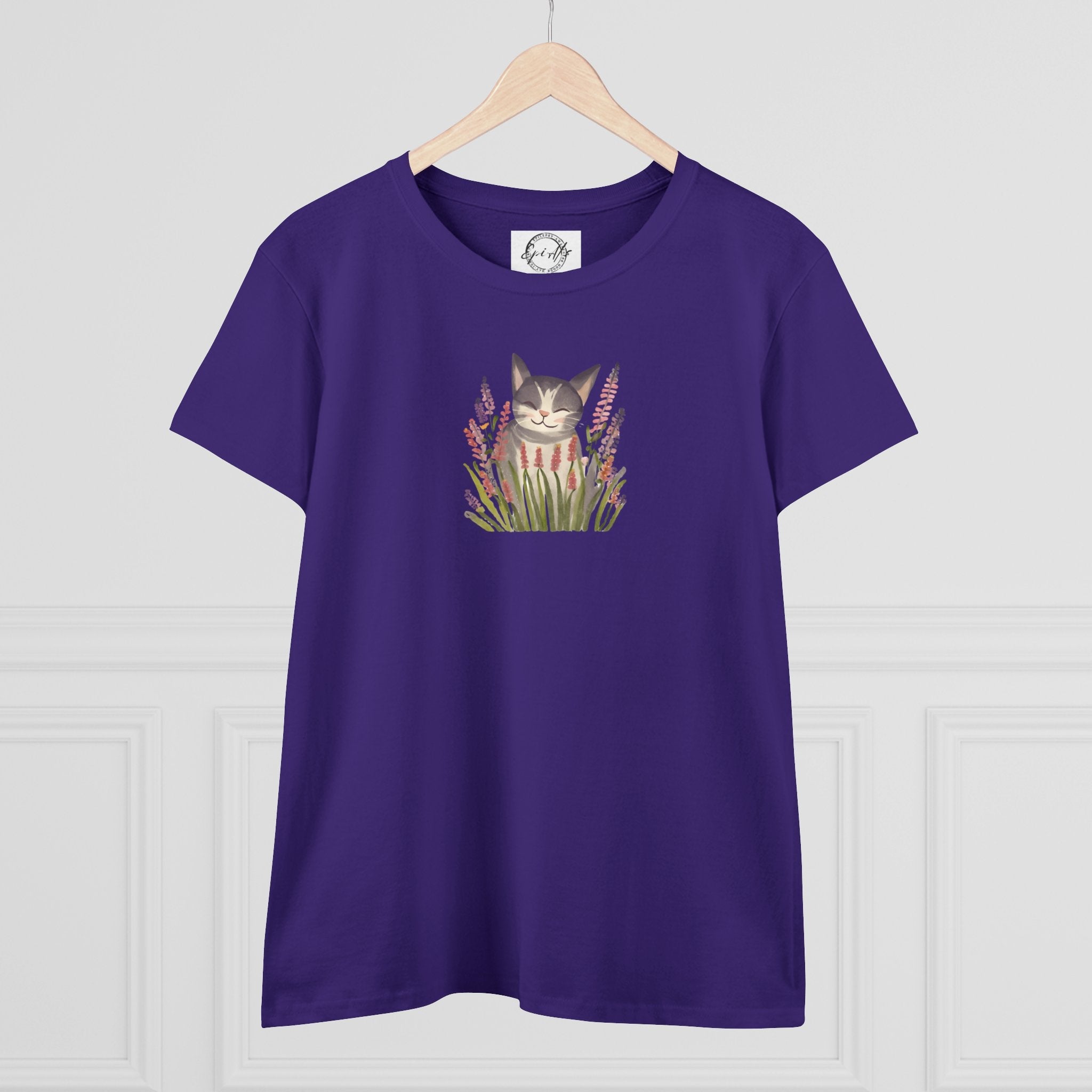 Wildflower Kitty Women's Midweight Cotton Tee - T - Shirt - Epileptic Al’s Shop