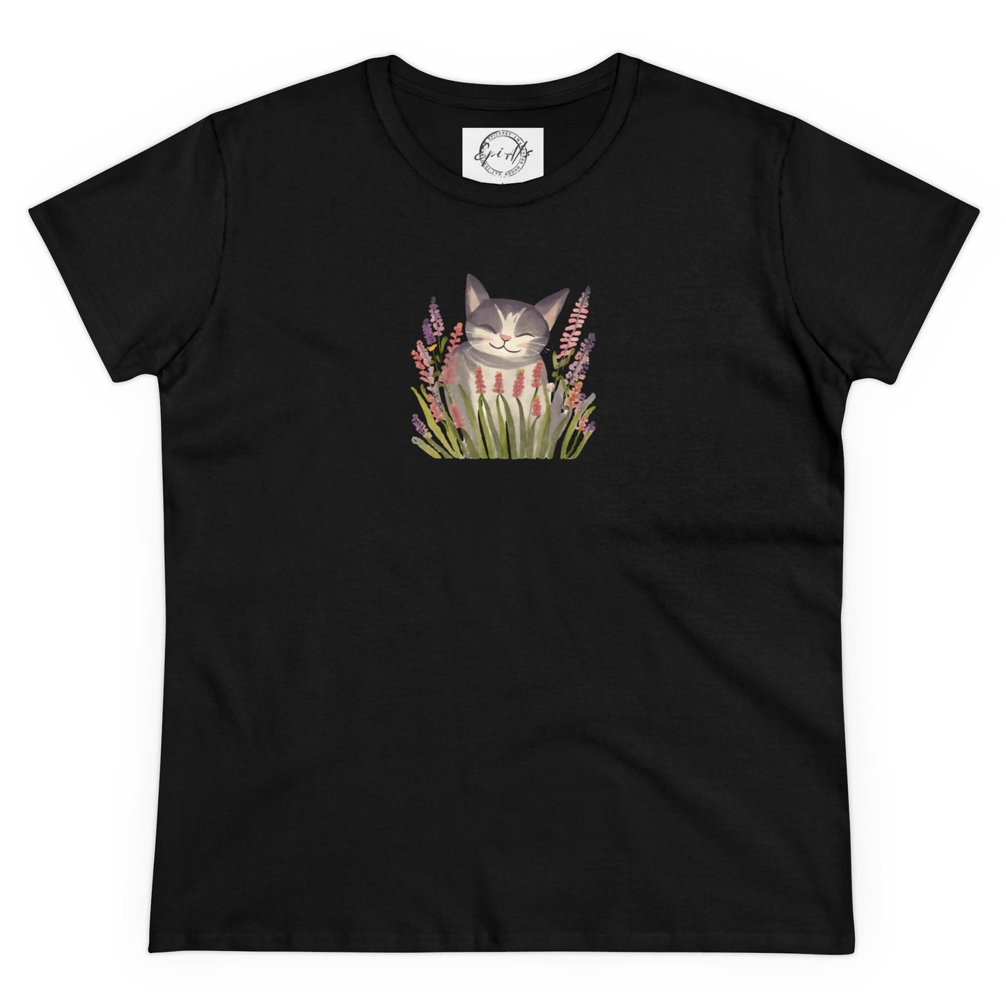 Wildflower Kitty Women's Midweight Cotton Tee - T - Shirt - Epileptic Al’s Shop