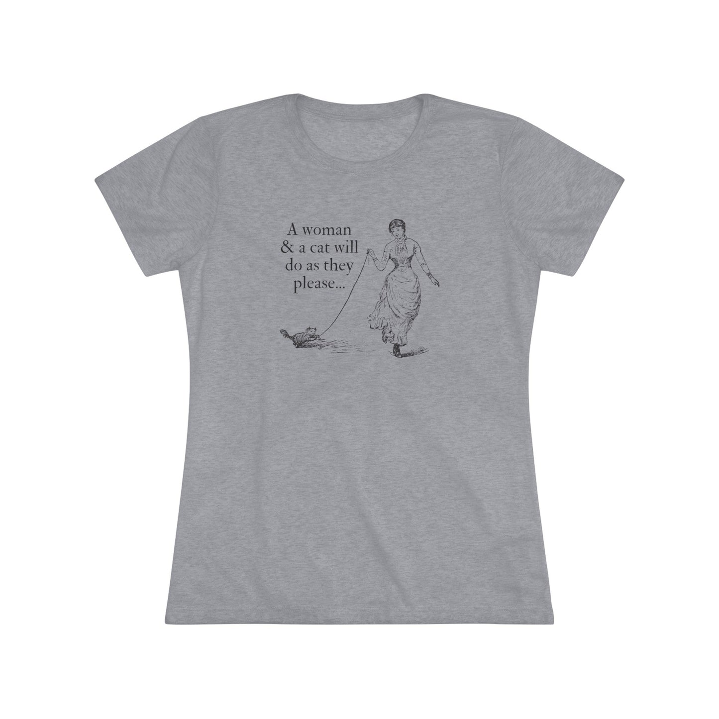 Woman and Cat Women's Triblend Tee - T - Shirt - Epileptic Al’s Shop