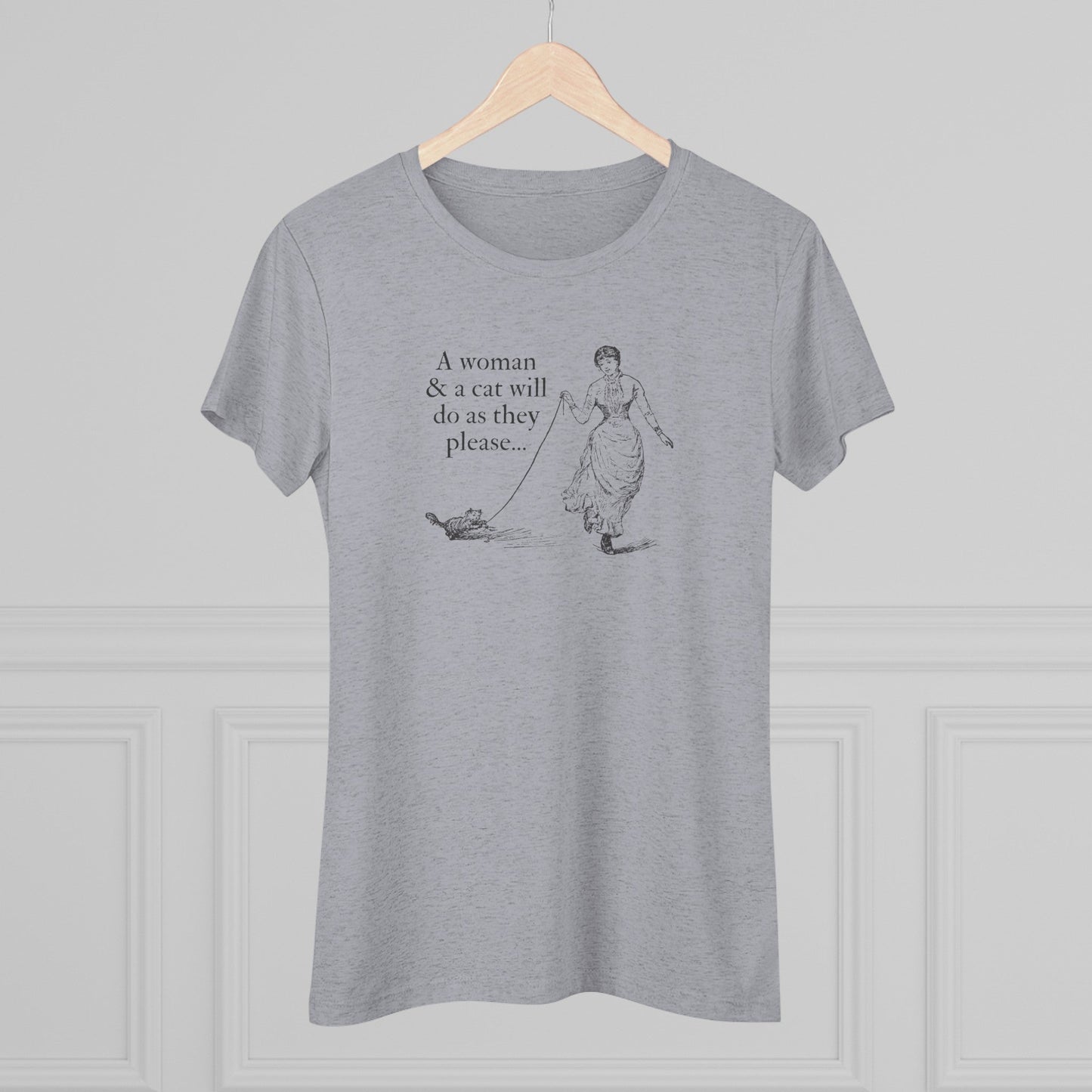 Woman and Cat Women's Triblend Tee - T - Shirt - Epileptic Al’s Shop