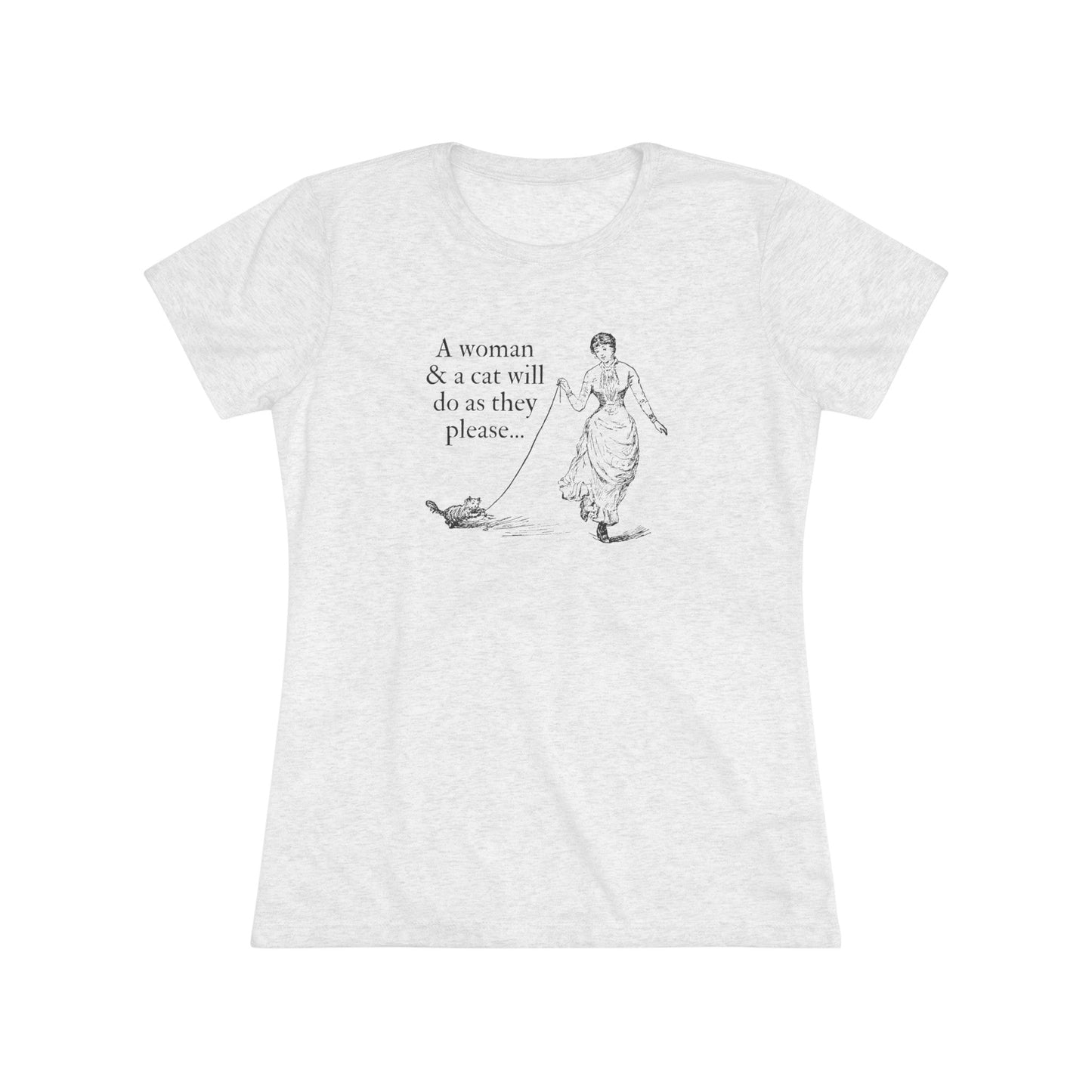 Woman and Cat Women's Triblend Tee - T - Shirt - Epileptic Al’s Shop