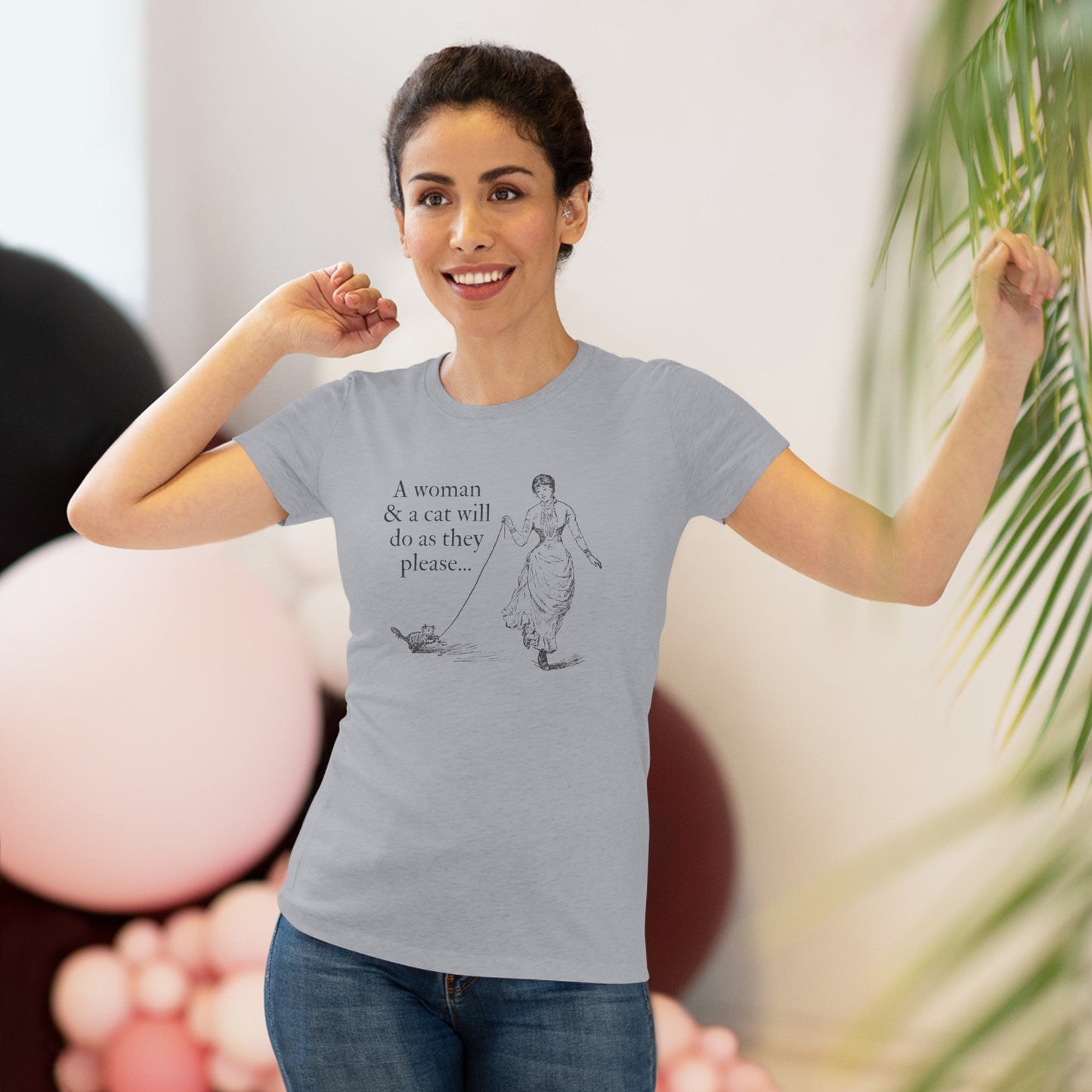 Woman and Cat Women's Triblend Tee - T - Shirt - Epileptic Al’s Shop