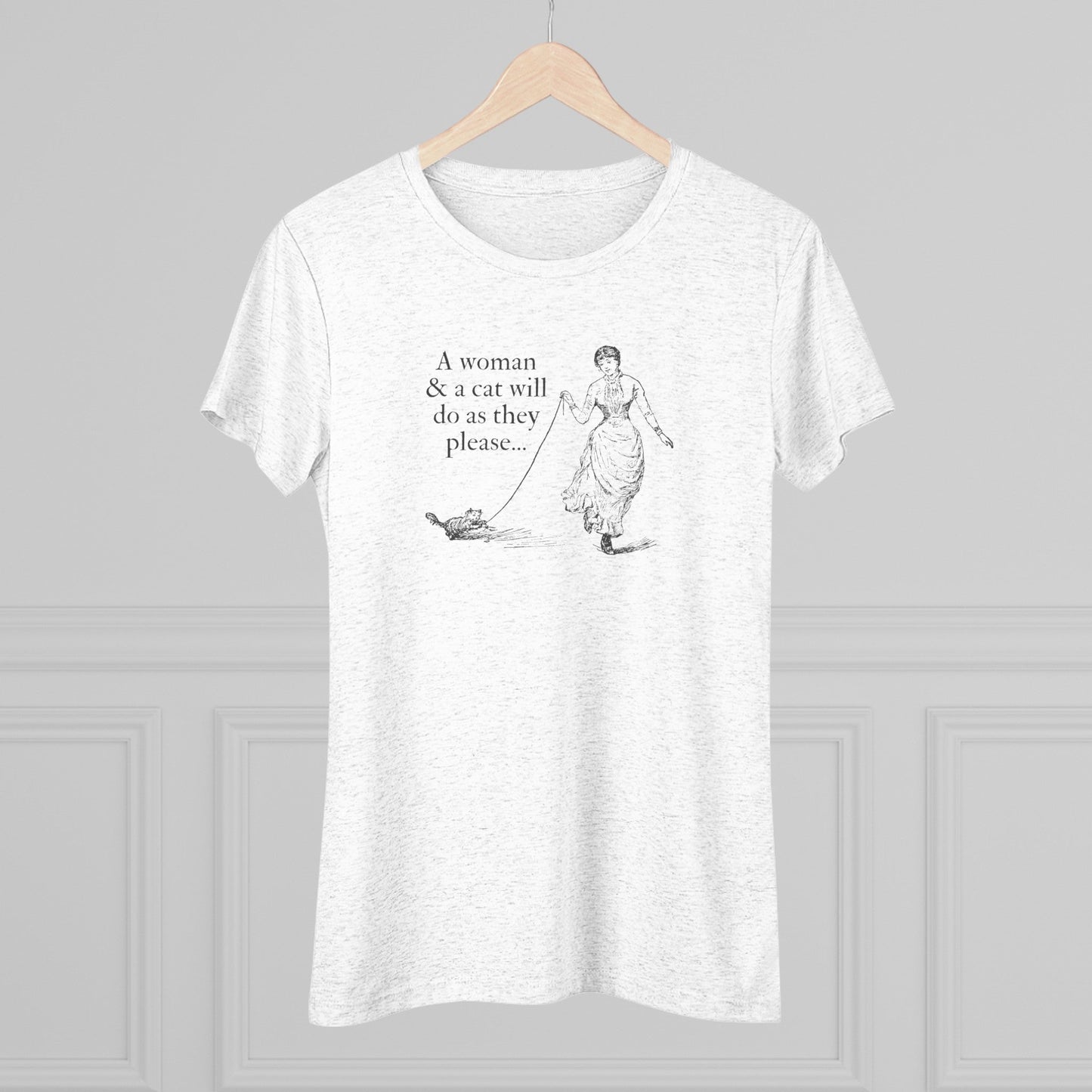Woman and Cat Women's Triblend Tee - T - Shirt - Epileptic Al’s Shop