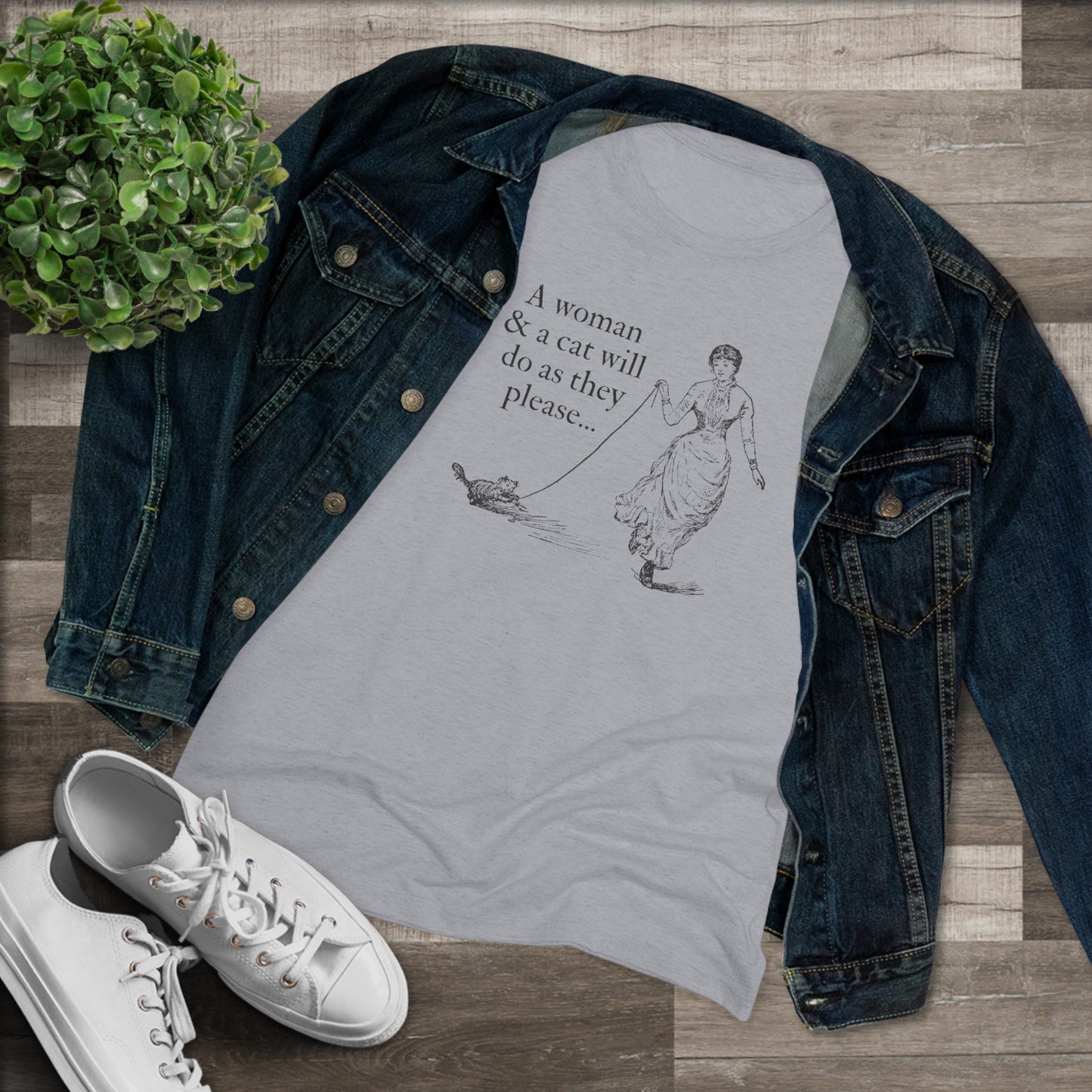 Woman and Cat Women's Triblend Tee - T - Shirt - Epileptic Al’s Shop