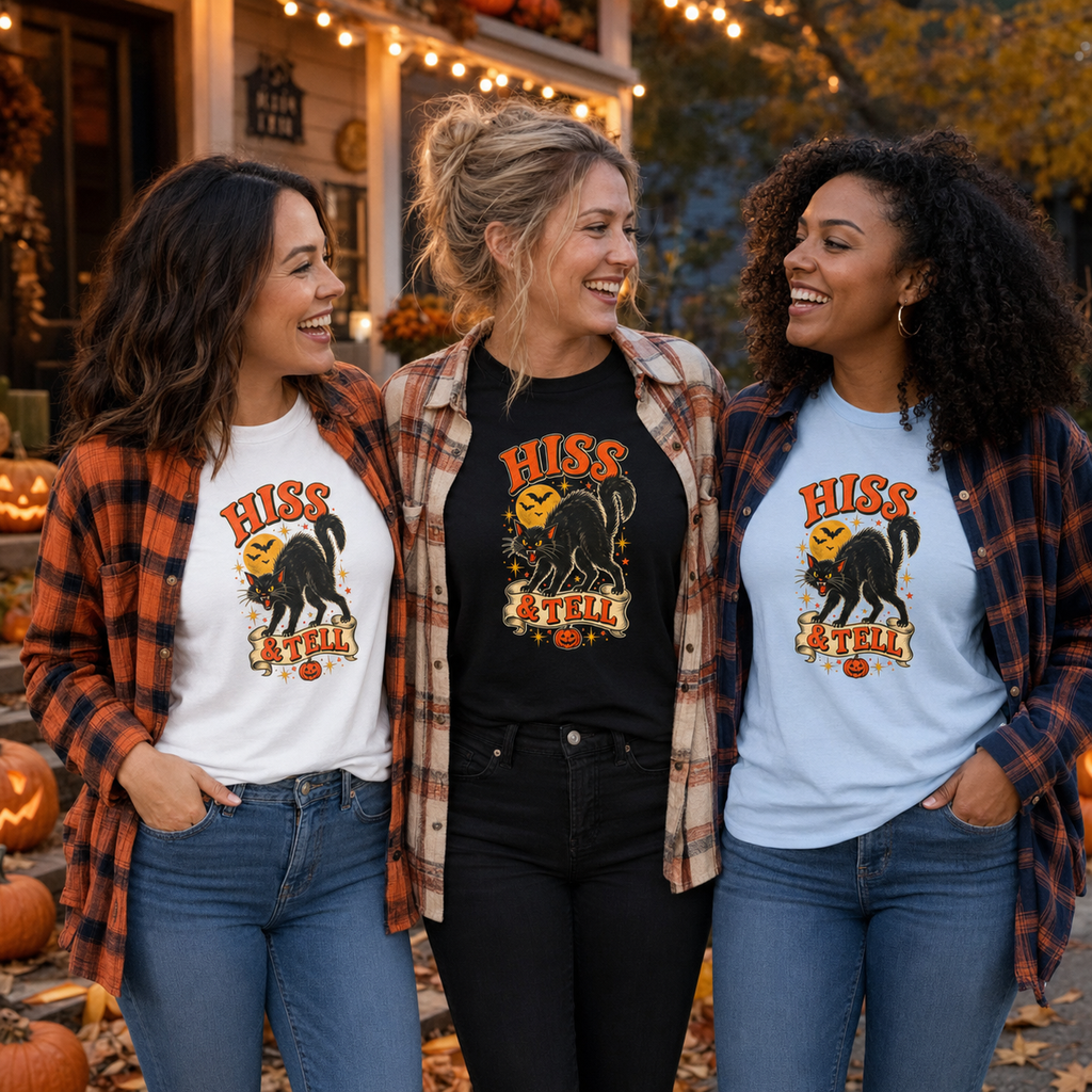 Hiss & Tell Vintage Halloween Cat Women’s T-Shirt