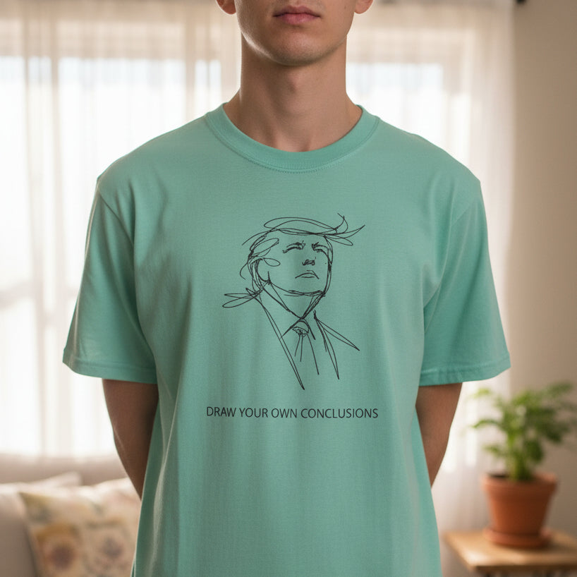 Draw Your Own Conclusions Unisex Graphic Tee – Minimal Line Art Statement Shirt
