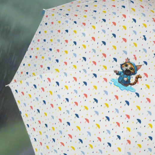 Colorful Puddle Kitty Foldable Umbrella