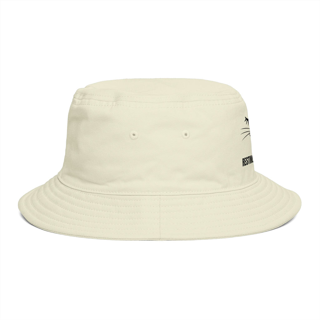 Resting Purr Face Embroidered Cat Bucket Hat