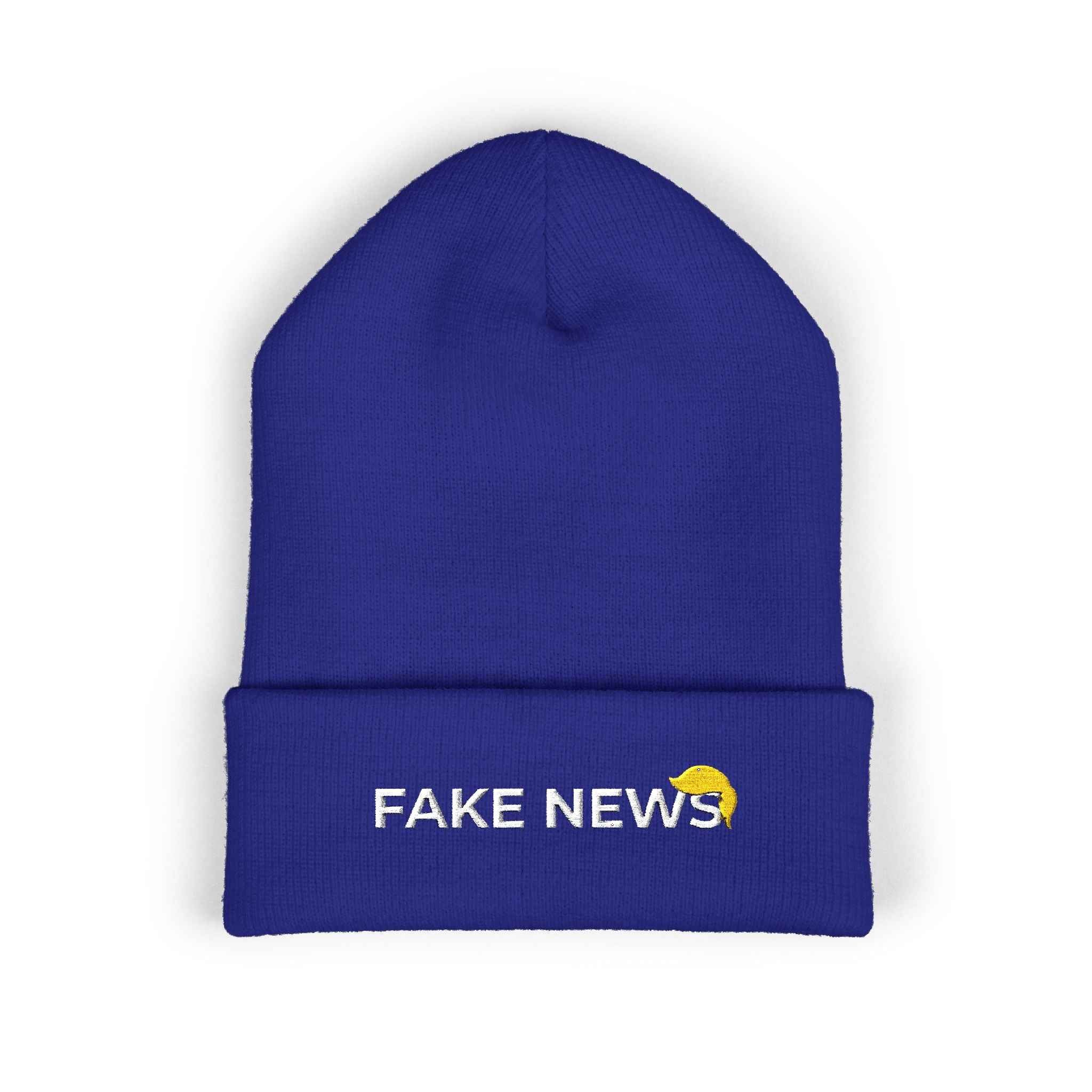 Fake News Embroidered Knit Beanie