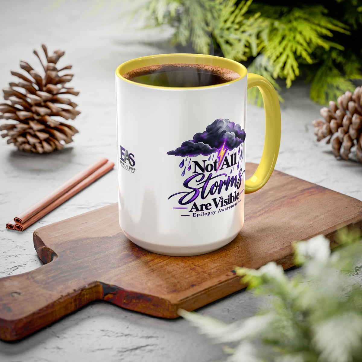 Not All Storms Are Visible Epilepsy Awareness Mug | Purple Storm Cloud Coffee Cup (11oz/15oz)