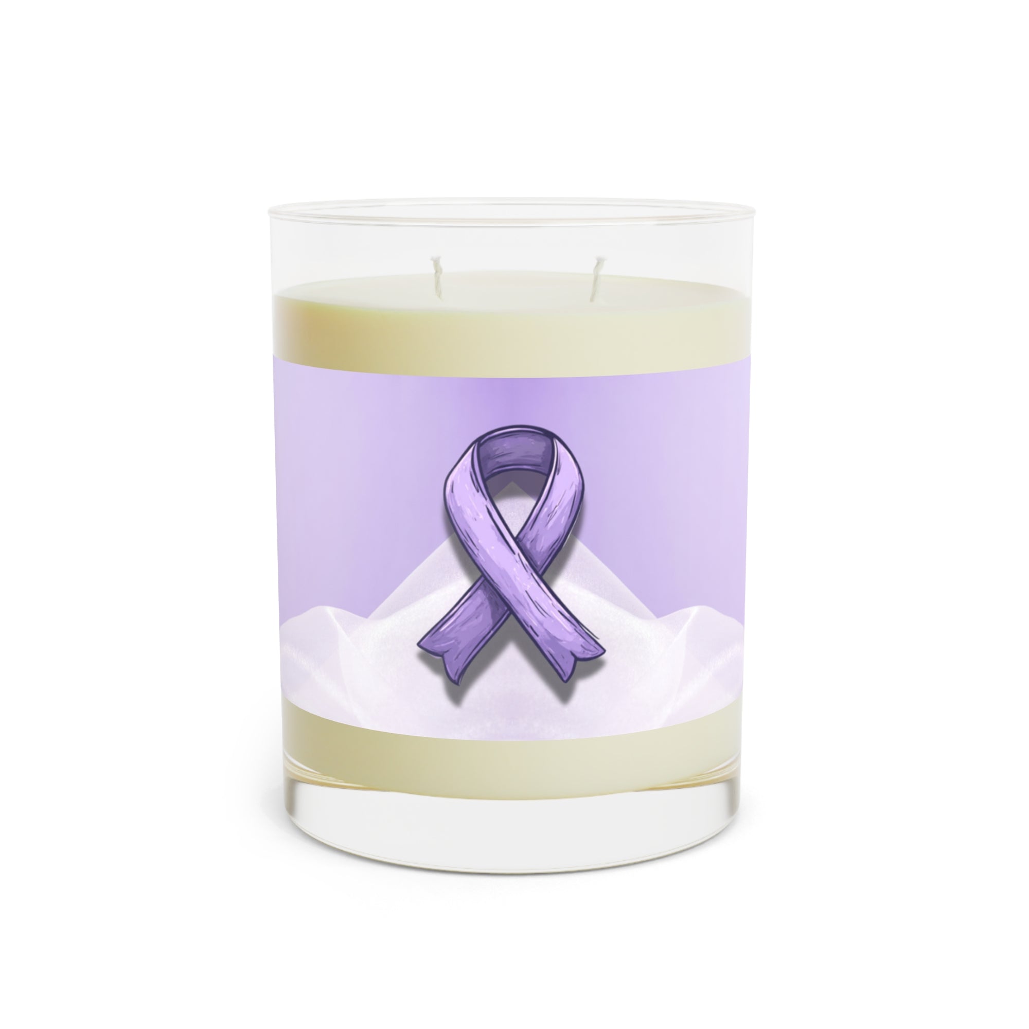 Sketchy Purple Ribbon Scented Candle, Gift for Epilepsy Warriors