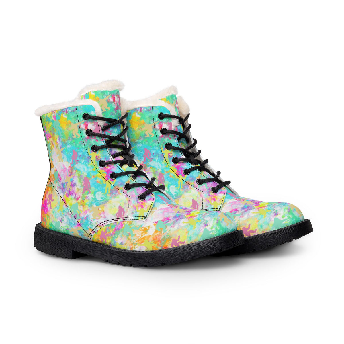 Hide & Seek Bigfoot Boots | Colorful Watercolor Women's Winter Boots
