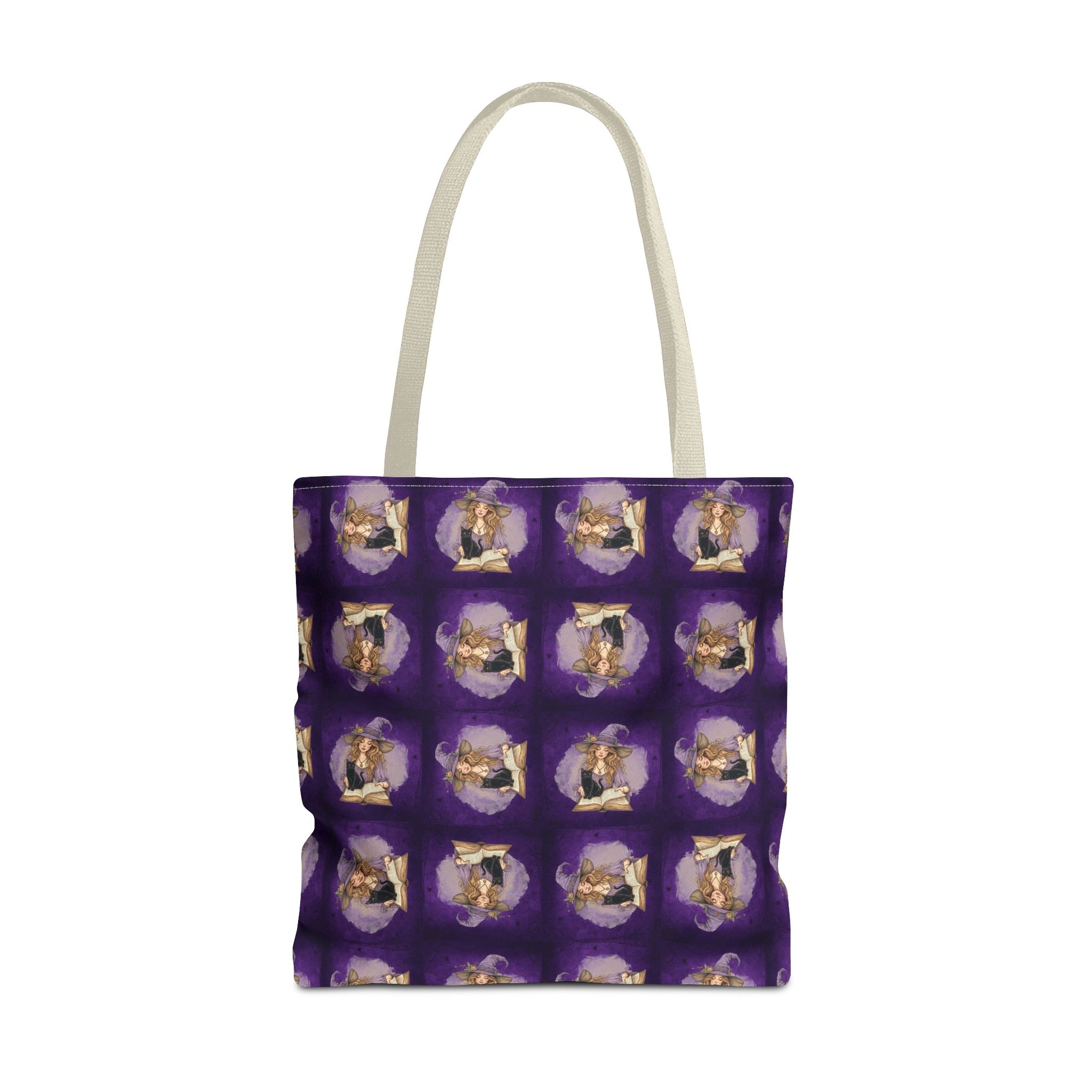 Vibrant Witchy Cat Lady Tote Bag