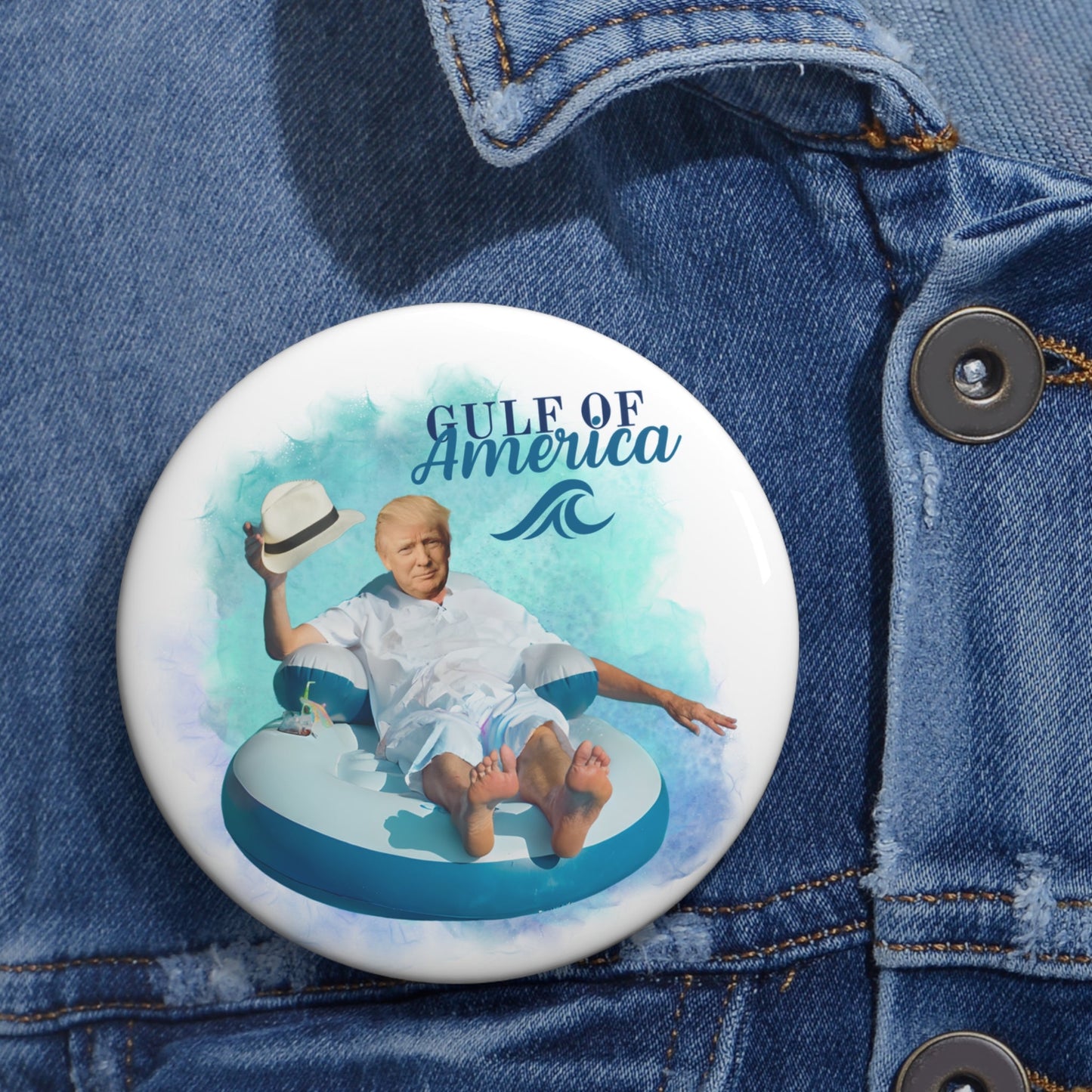 Trump Gulf of America Pin Buttons Printify