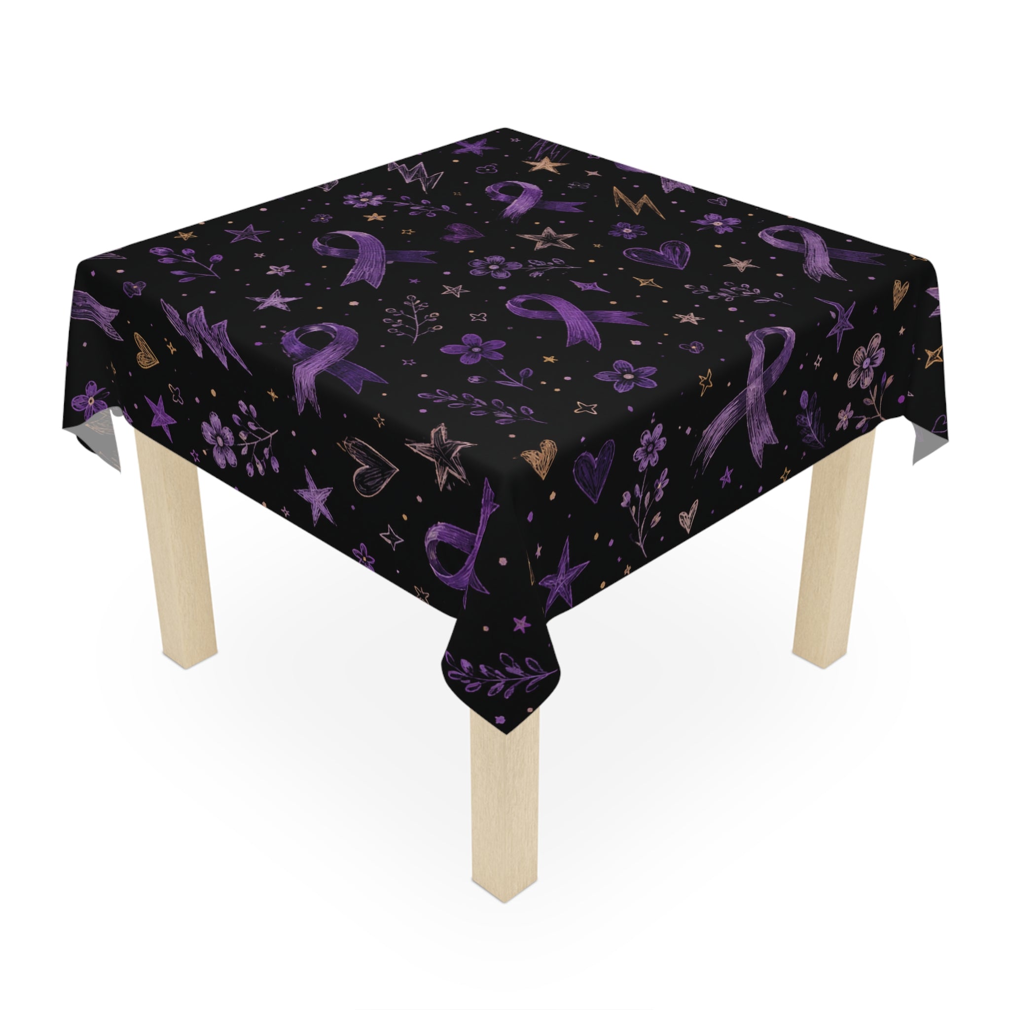 Purple Ribbon Garden Epilepsy Awareness Tablecloth