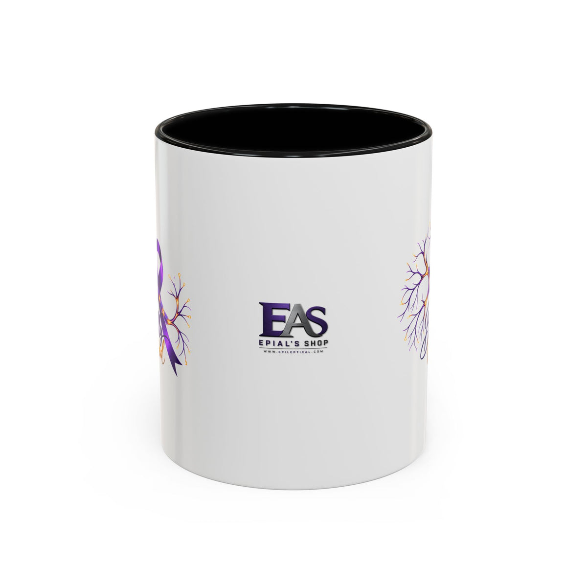 Beautifully Miswired Epilepsy Awareness Ceramic Mug | Purple Ribbon & Neuron Design (11/15oz)