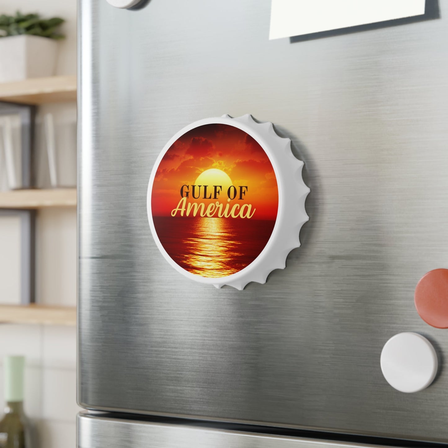 Gulf of America Sunset Bottle Opener Printify