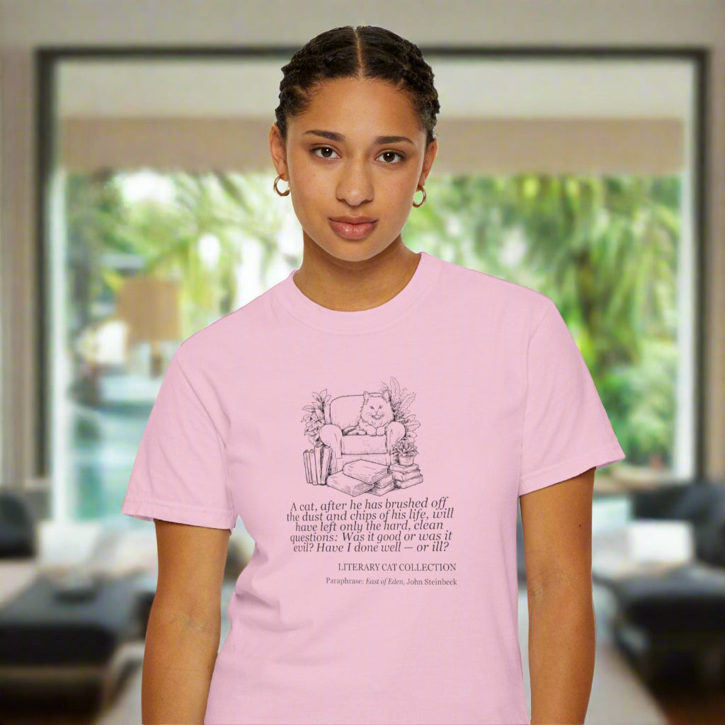 Literary Cat Unisex T-Shirt - East of Eden