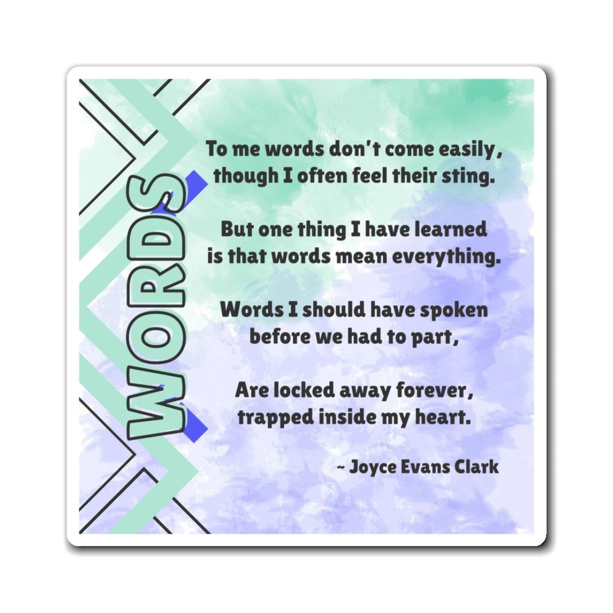 Words Inspirational Poetry Magnet, JEC