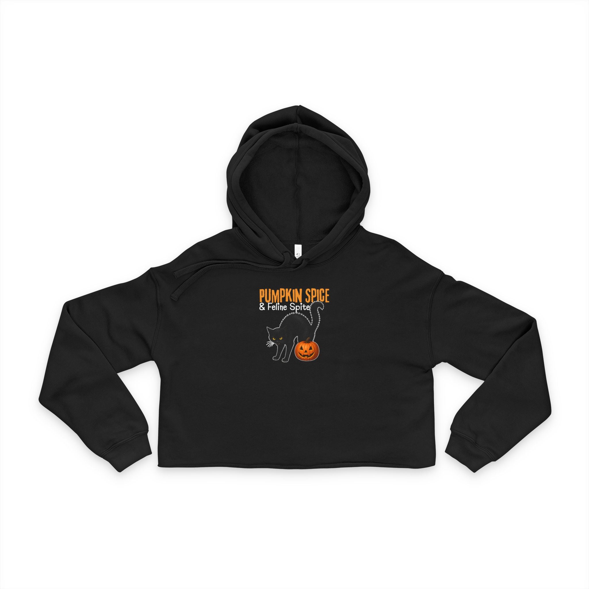 Pumpkin Spice & Feline Spite Cropped Hoodie