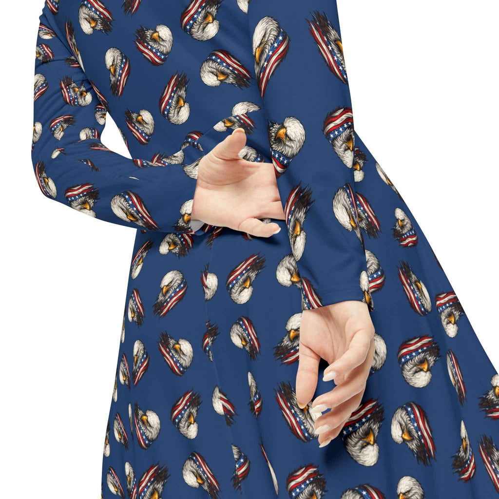 America: Weathering Storms Since 1776 Long Sleeve Skater Dress