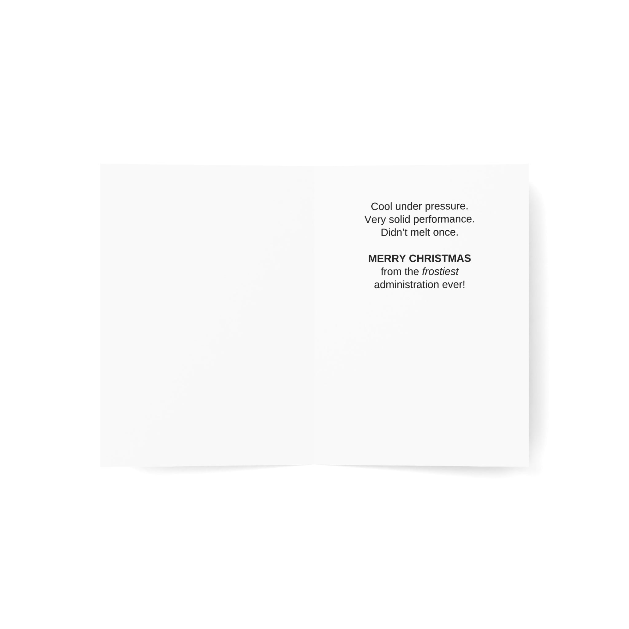 Frosty’s Press Conference Christmas Card – 1, 10, 30, 50 pc sets