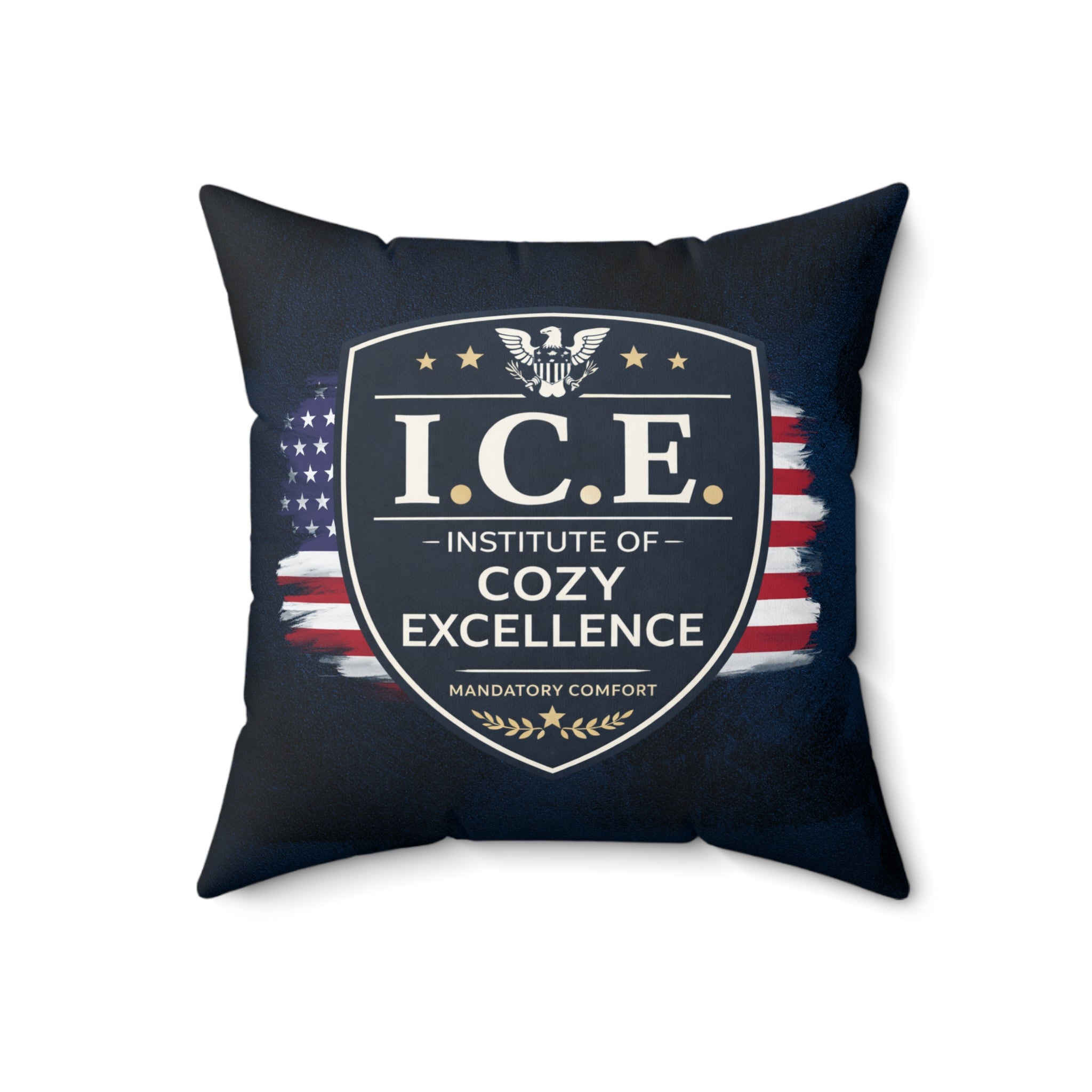 I.C.E. Institute of Cozy Excellence Throw Pillow | Political Parody Decor