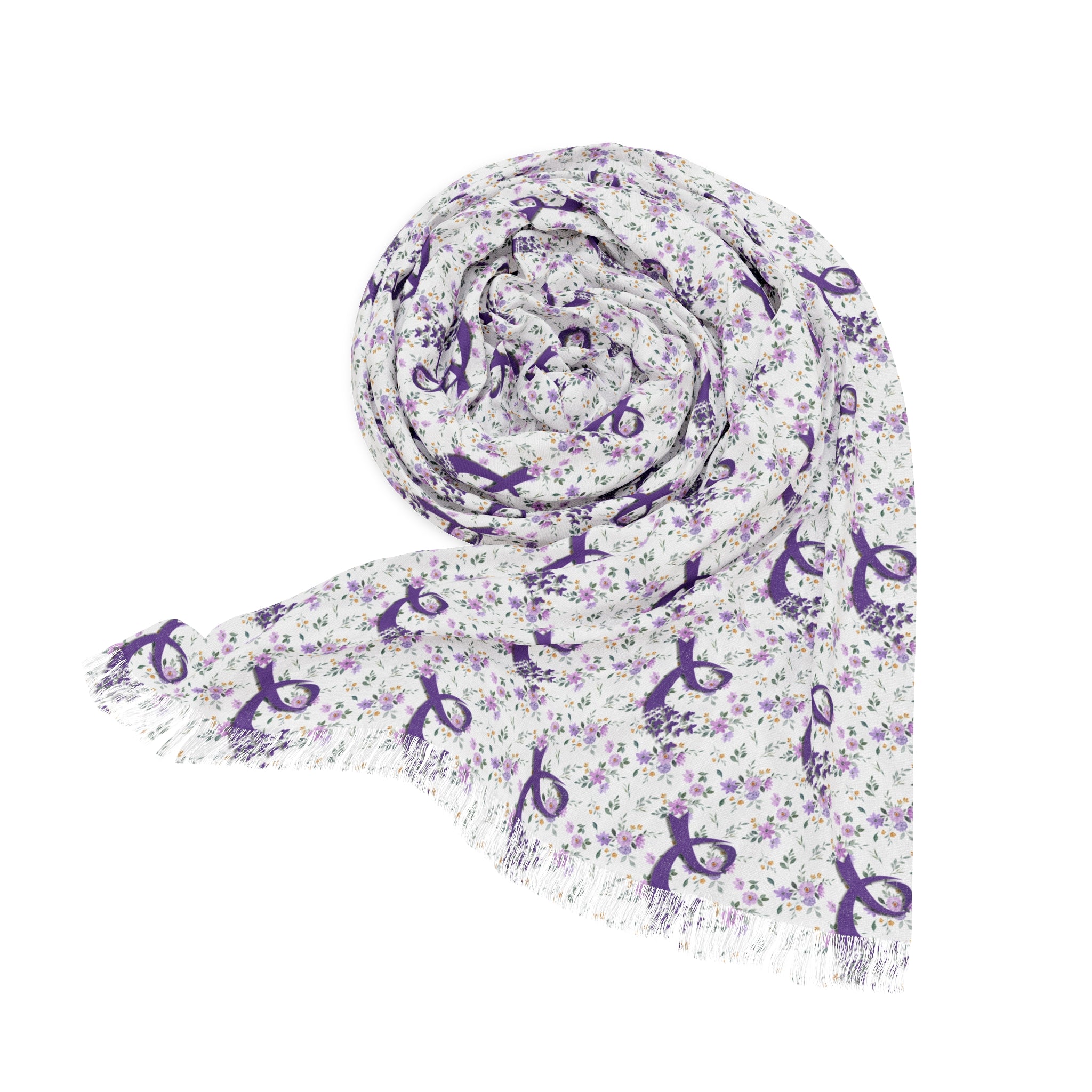 Purple Flowers Epilepsy Awareness Light Scarf - EpiAl's Shop