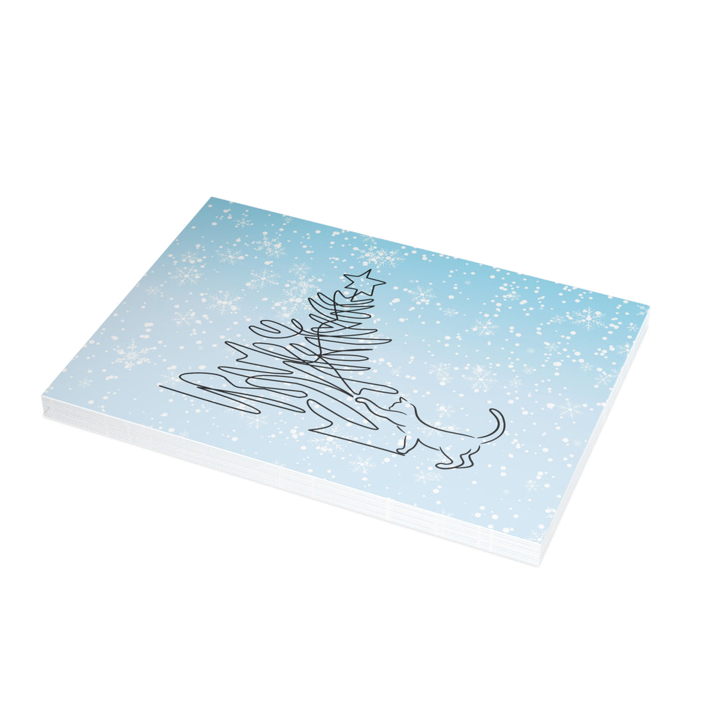 Kitty & Christmas Tree Postcard Bundles (envelopes included)