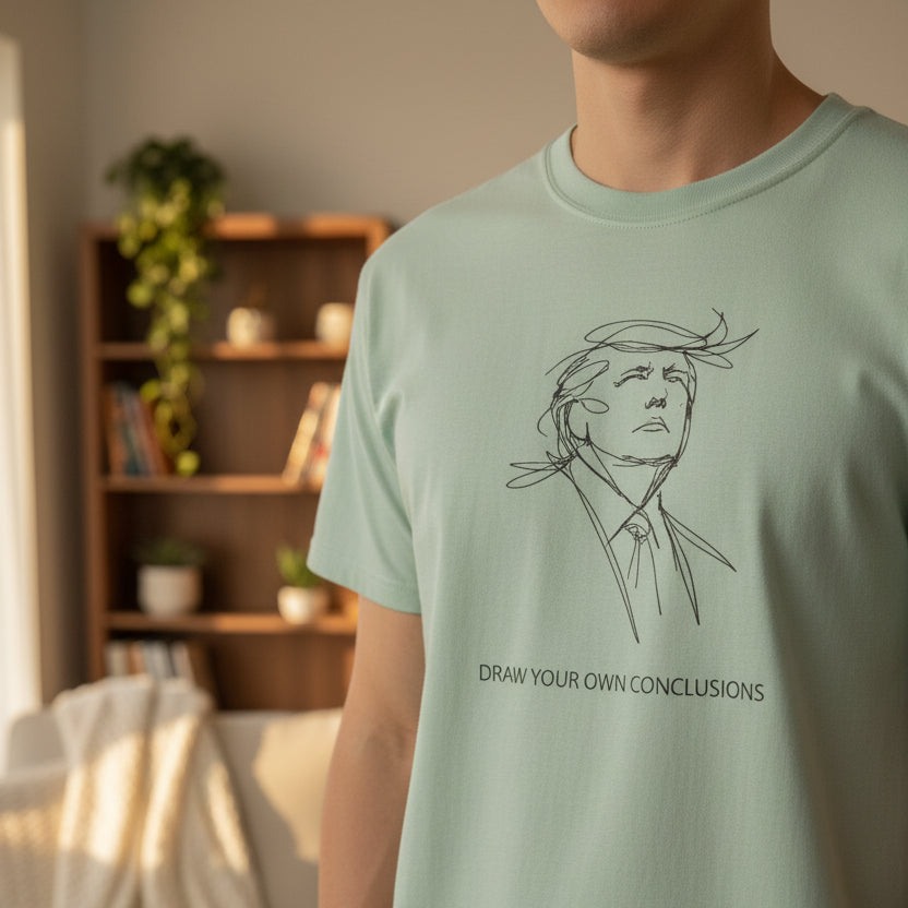 Draw Your Own Conclusions Unisex Graphic Tee – Minimal Line Art Statement Shirt