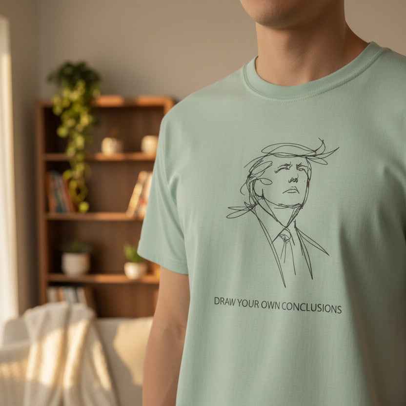 Draw Your Own Conclusions Unisex Graphic Tee – Minimal Line Art Statement Shirt