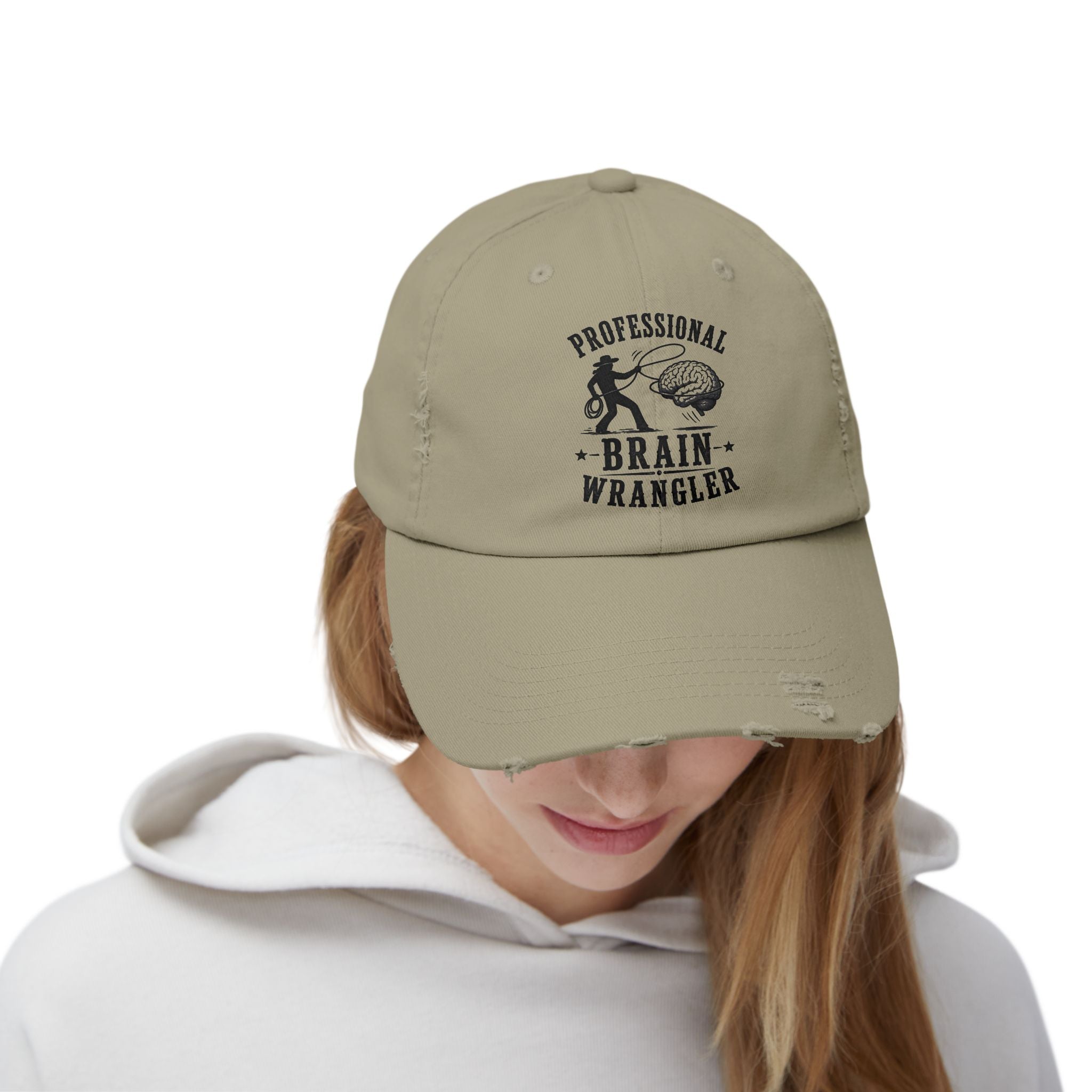 Professional Brain Wrangler Distressed Cap