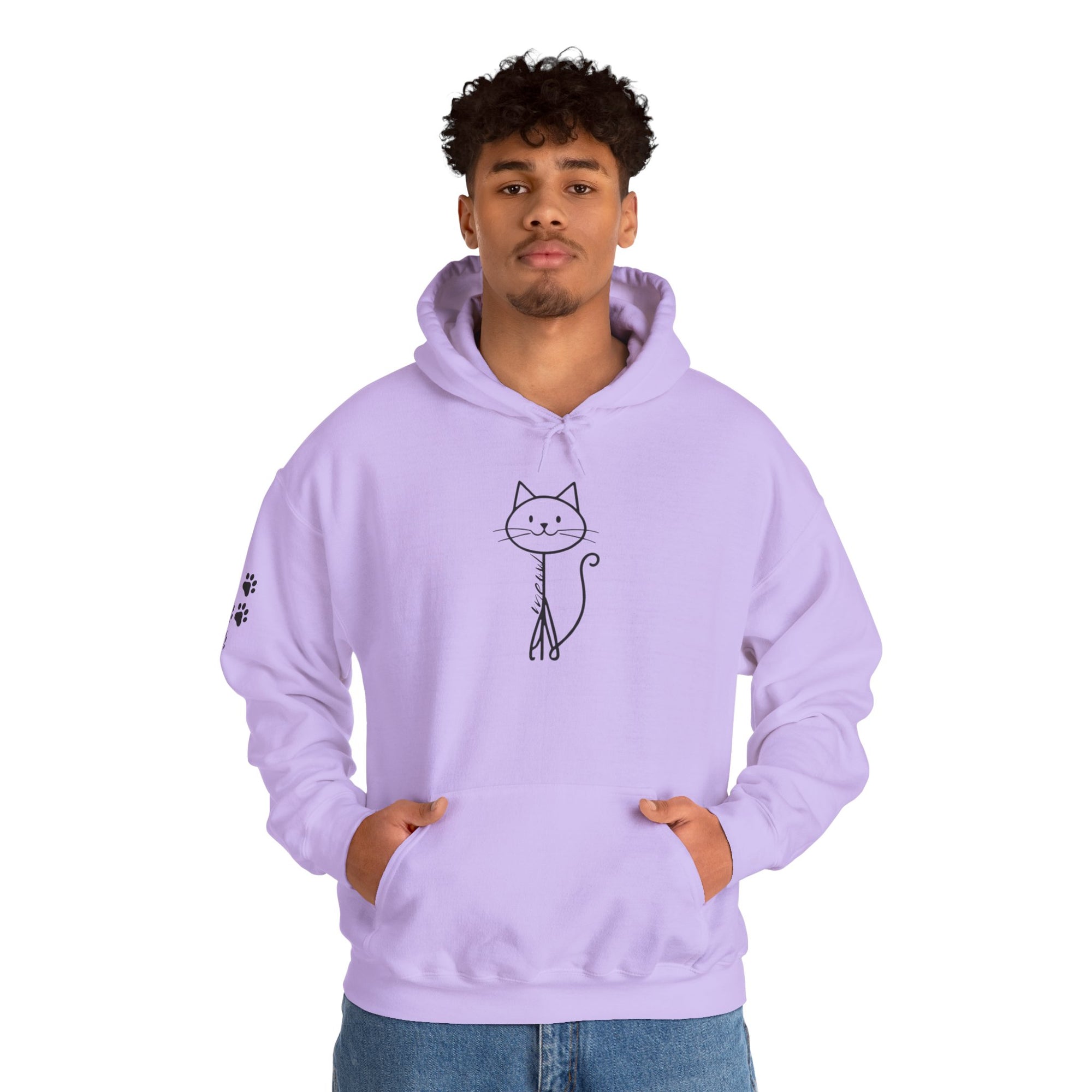 Cozy Stick Cat Lover Hoodie