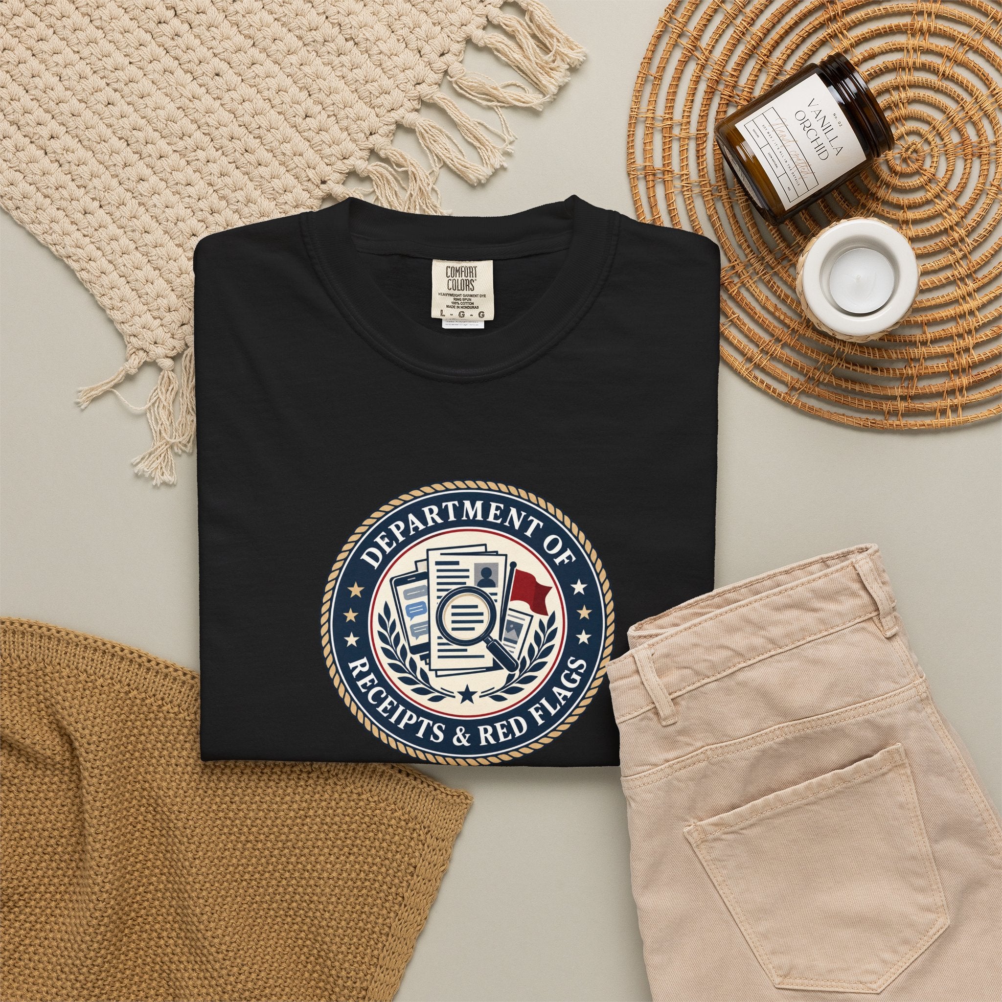 Department of Receipts & Red Flags T-Shirt | True Crime Faux Agency Tee