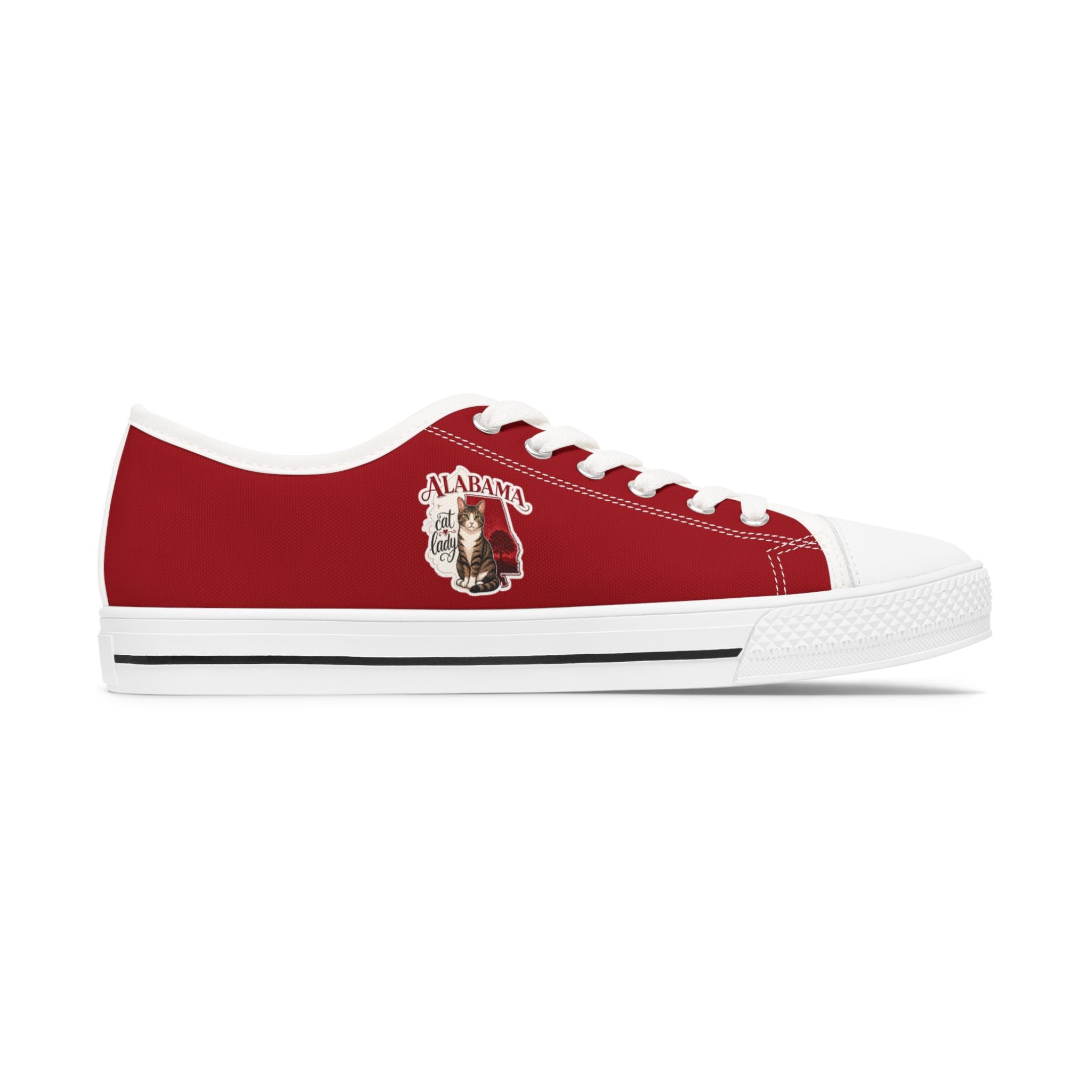Alabama Cat Lady Red Low-Top Sneakers