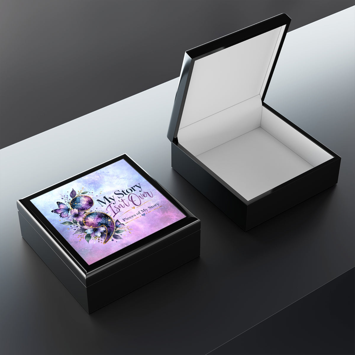My Story Isn’t Over Keepsake Box | Semicolon Suicide Awareness Gift