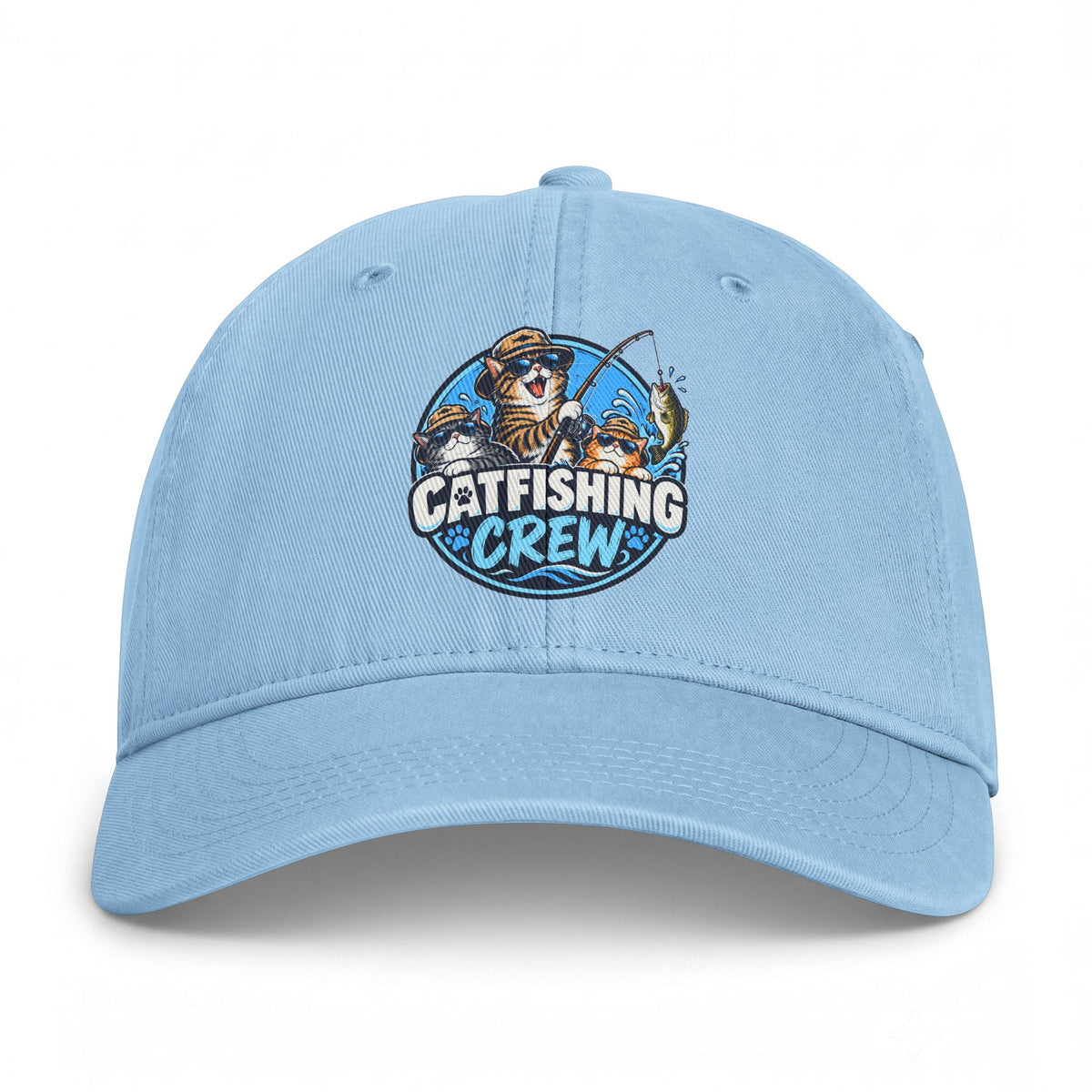Catfishing Crew Embroidered Fishing Hat | Cat Lover Outdoor Cap