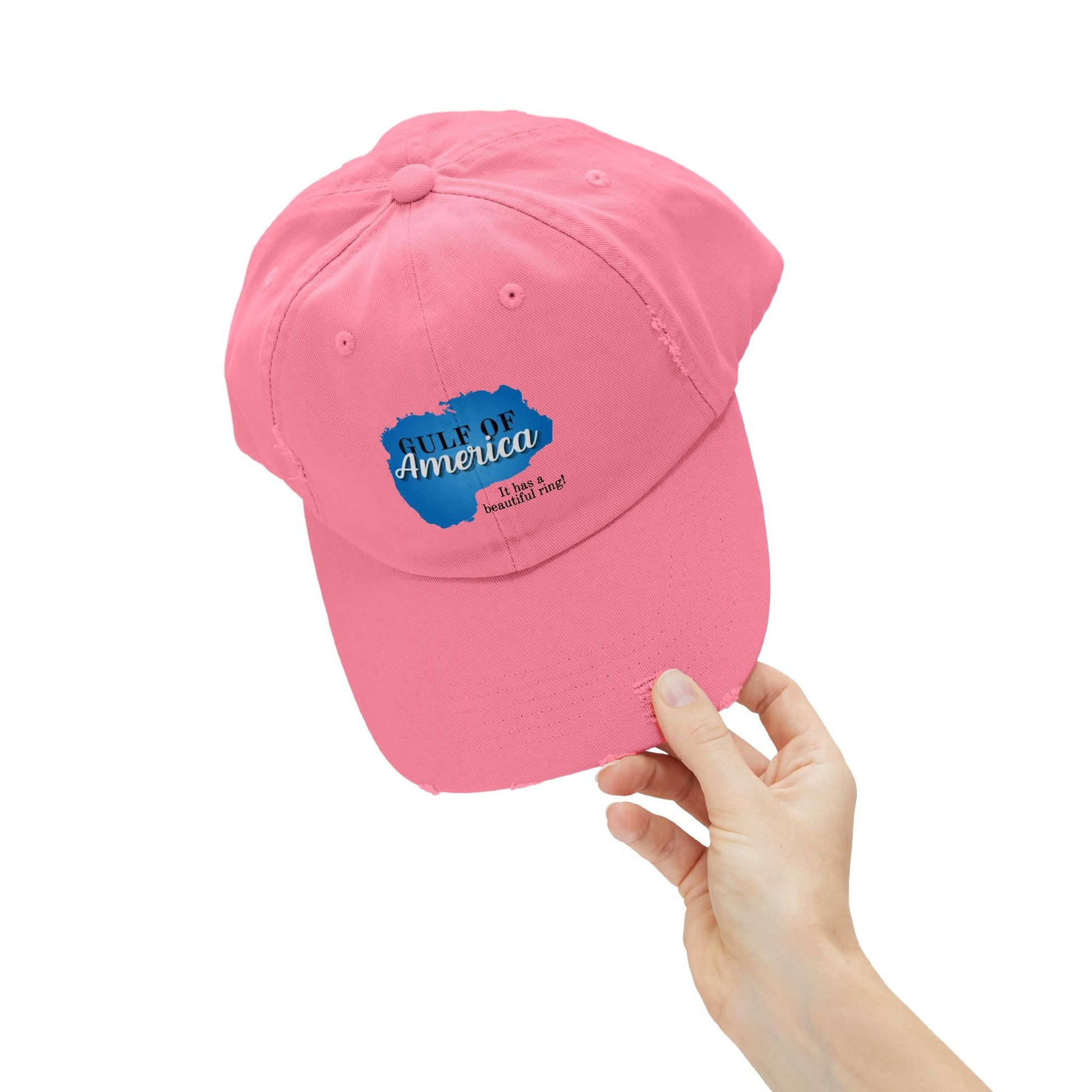 Unisex Distressed Cap - Gulf of America: A Beautiful Ring Printify