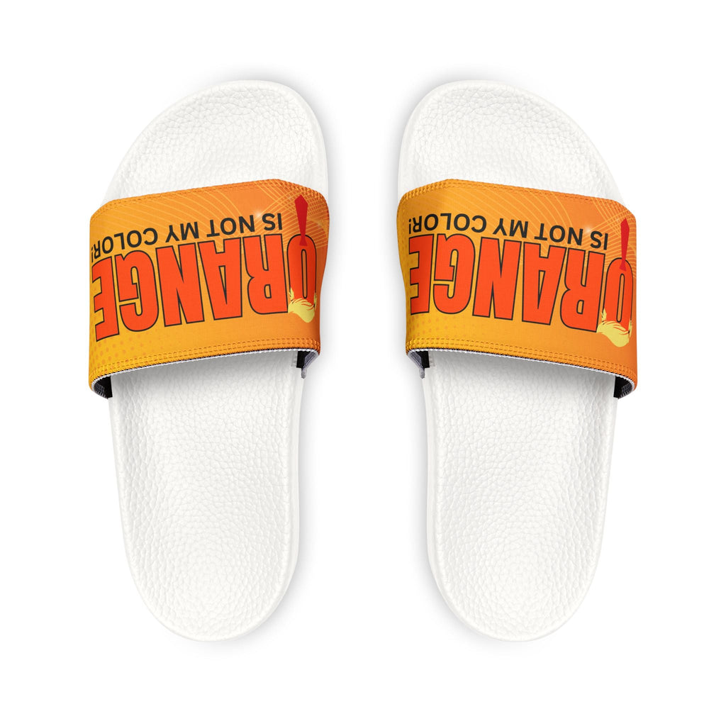Trendy Men's Sandals - 'Orange Is Not My Color' Statement Footwear Printify