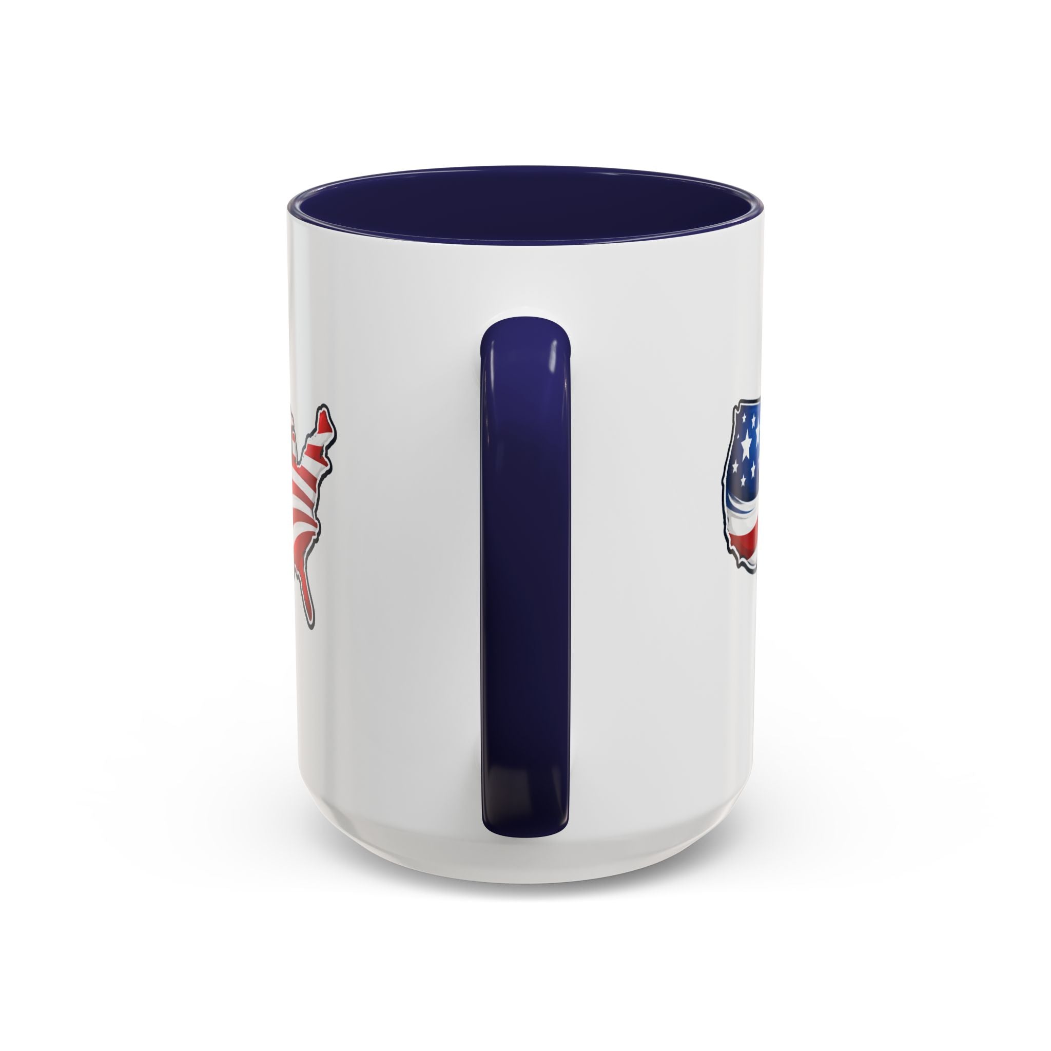 USA Map Patriotic Coffee Mug | Red Handle & Interior