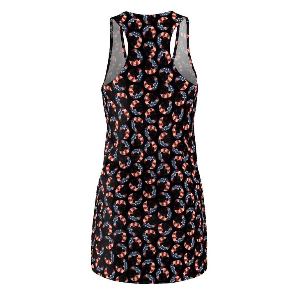 Stars & Stripes Crescent Racerback Dress – Patriotic Athletic Tank Dress