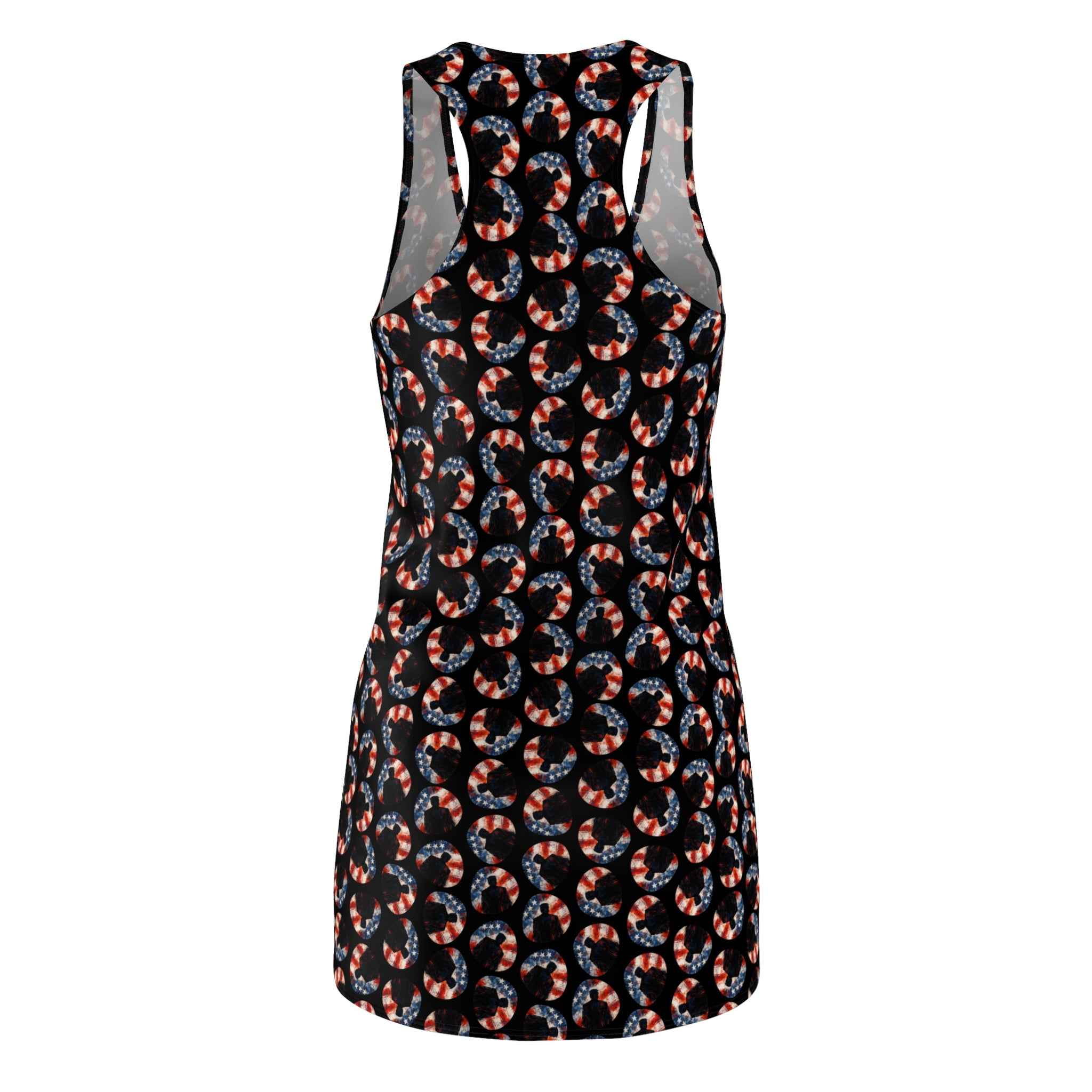 Stars & Stripes Crescent Racerback Dress – Patriotic Athletic Tank Dress