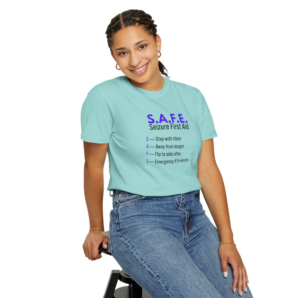 S.A.F.E. Seizure First Aid T-Shirt – Epilepsy Awareness Education Tee